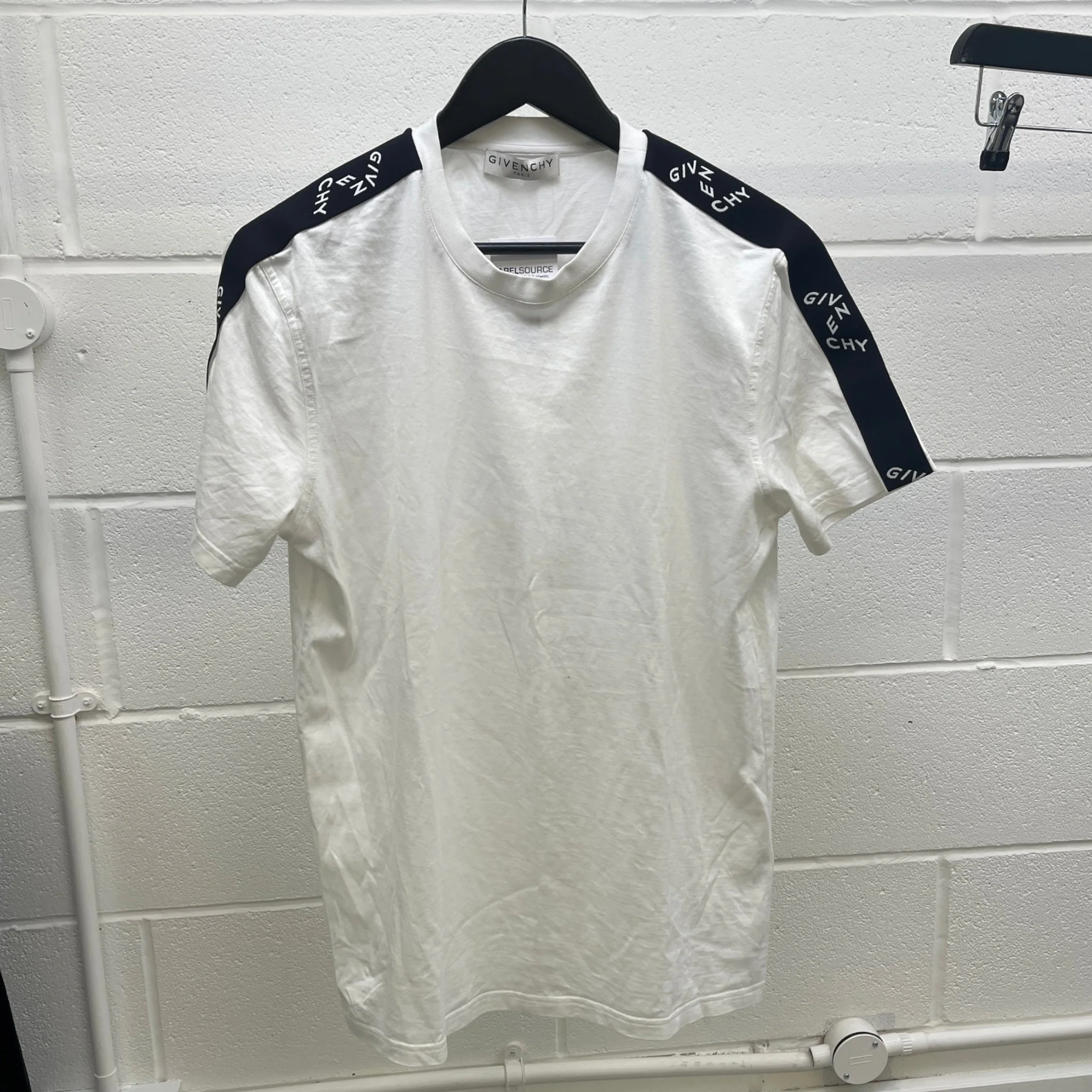 Men's Tape Logo T-Shirt White Size M - Image 9