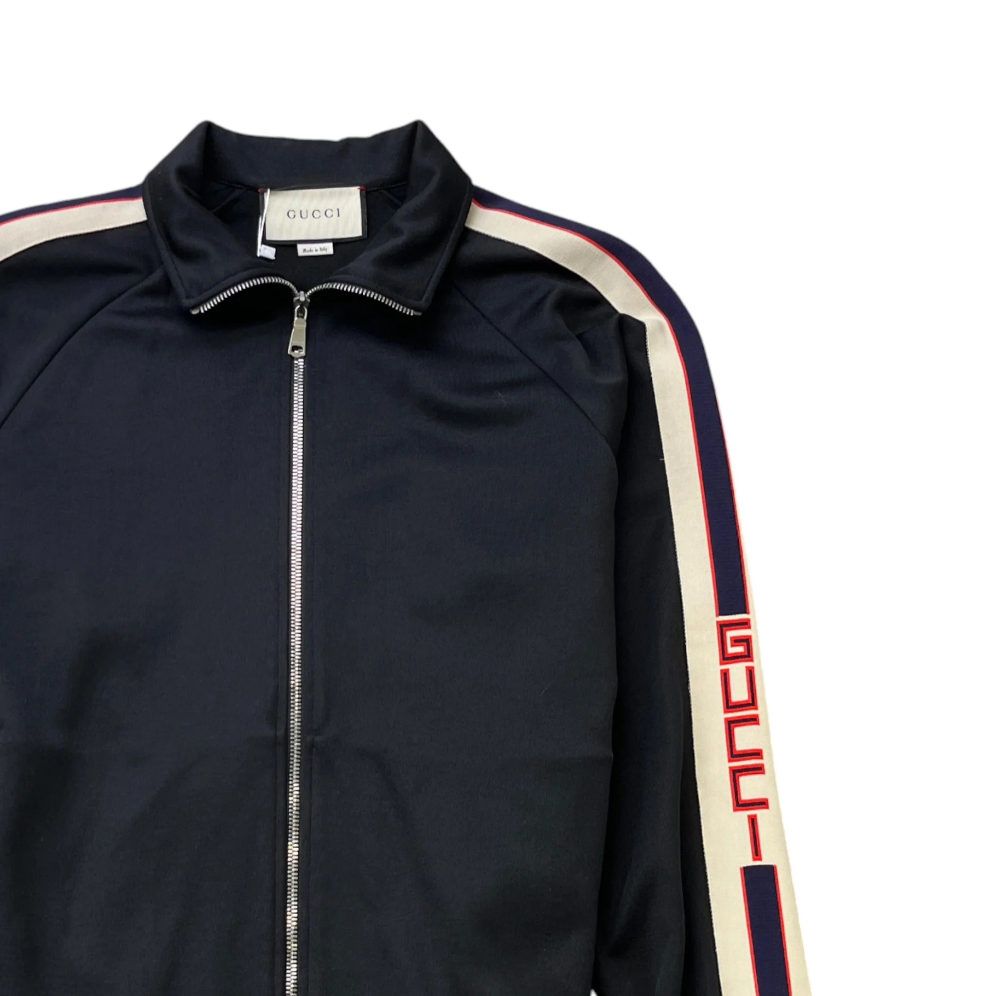 Men's Tape Logo Track Jacket Black Size S - Image 3