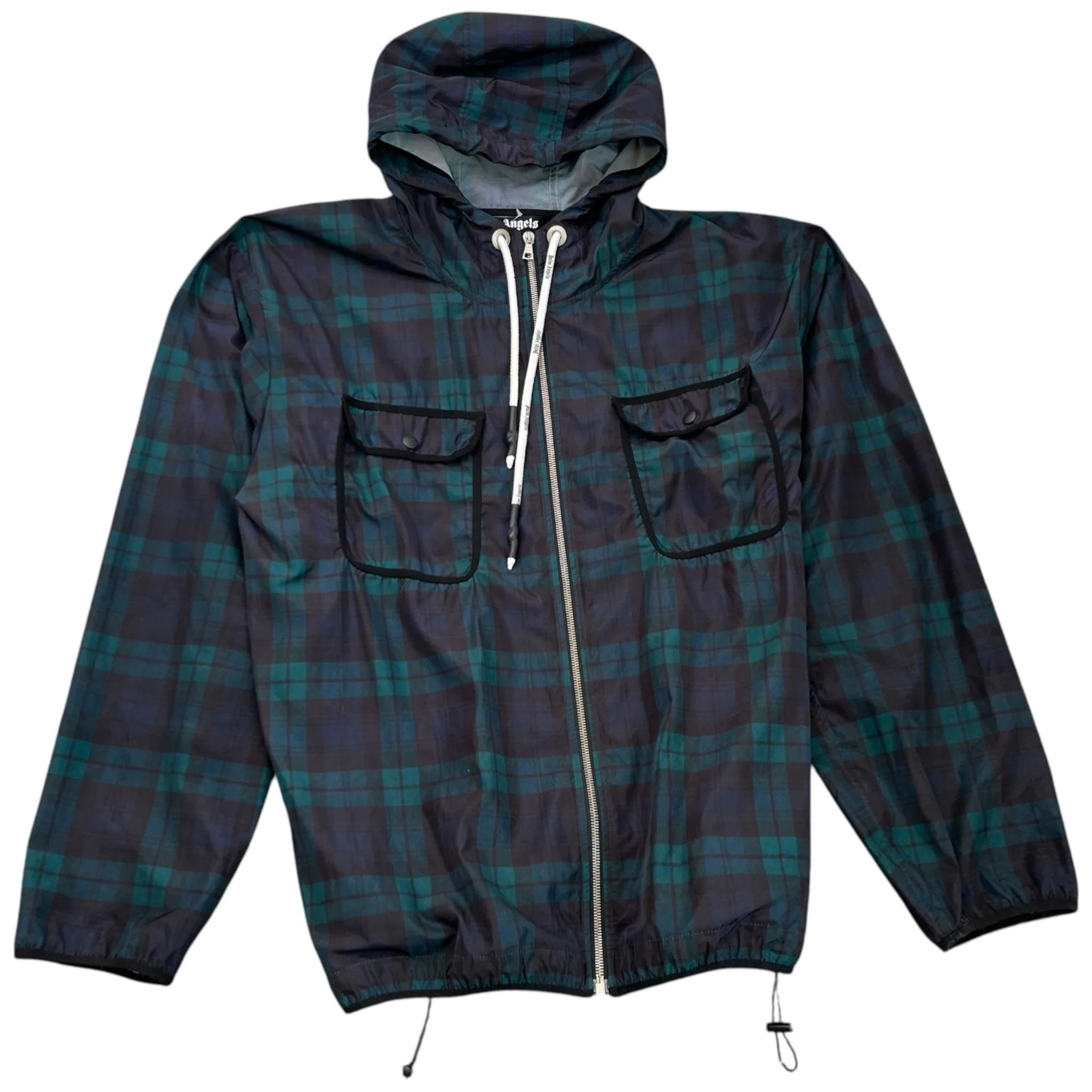 Men's Tartan Black Watch Windbreaker Green Size L