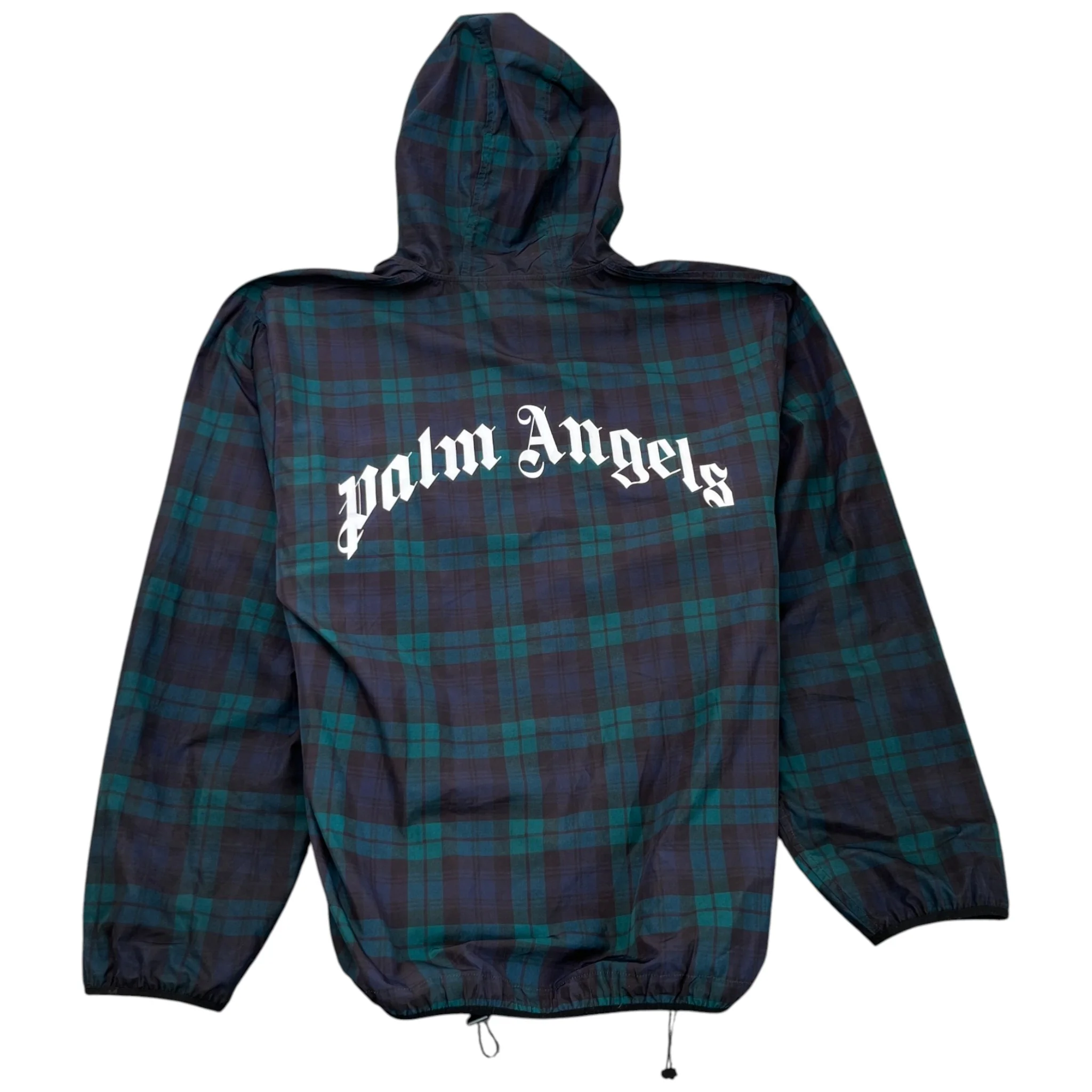 Men's Tartan Black Watch Windbreaker Green Size L - Image 2