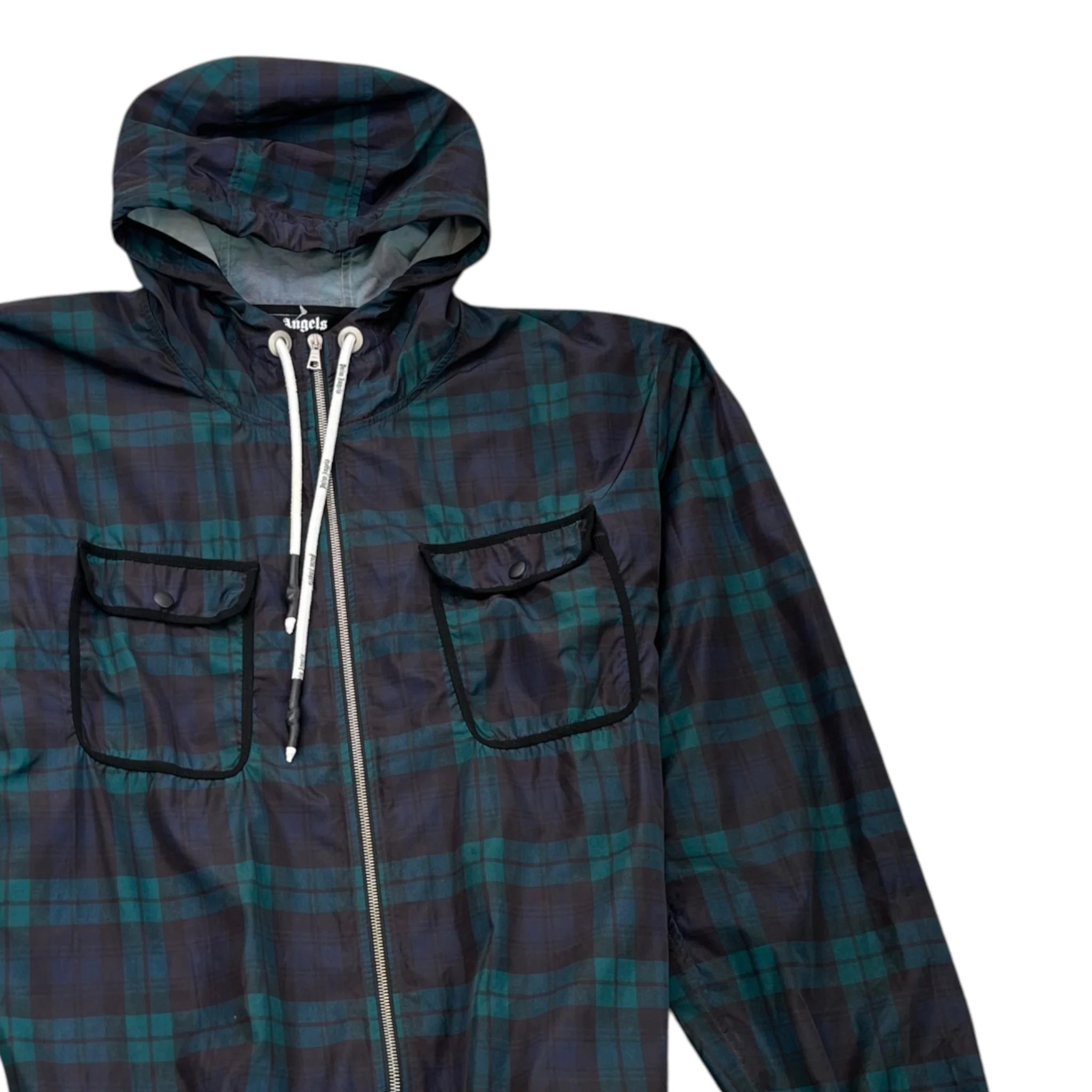 Men's Tartan Black Watch Windbreaker Green Size L - Image 3