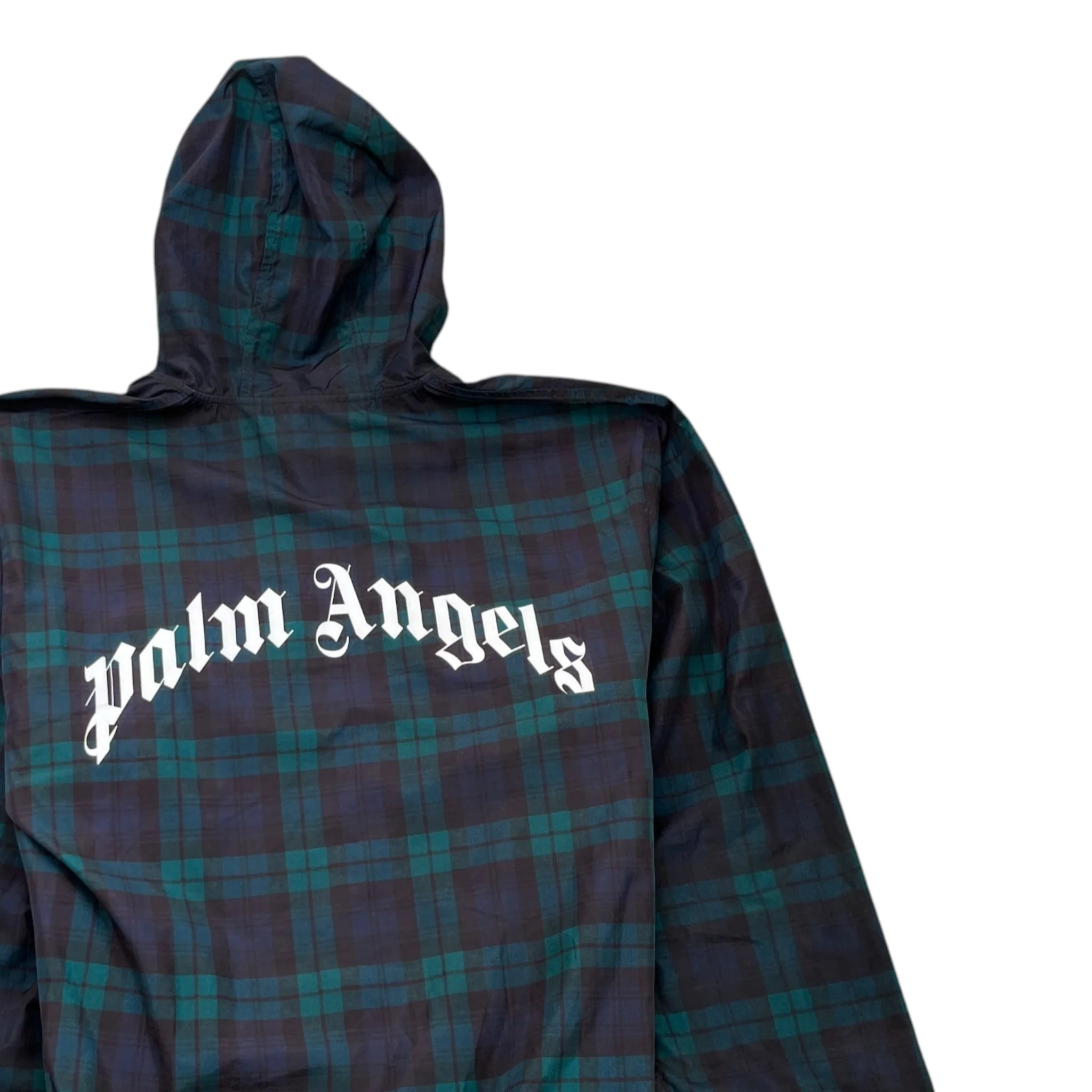 Men's Tartan Black Watch Windbreaker Green Size L - Image 4