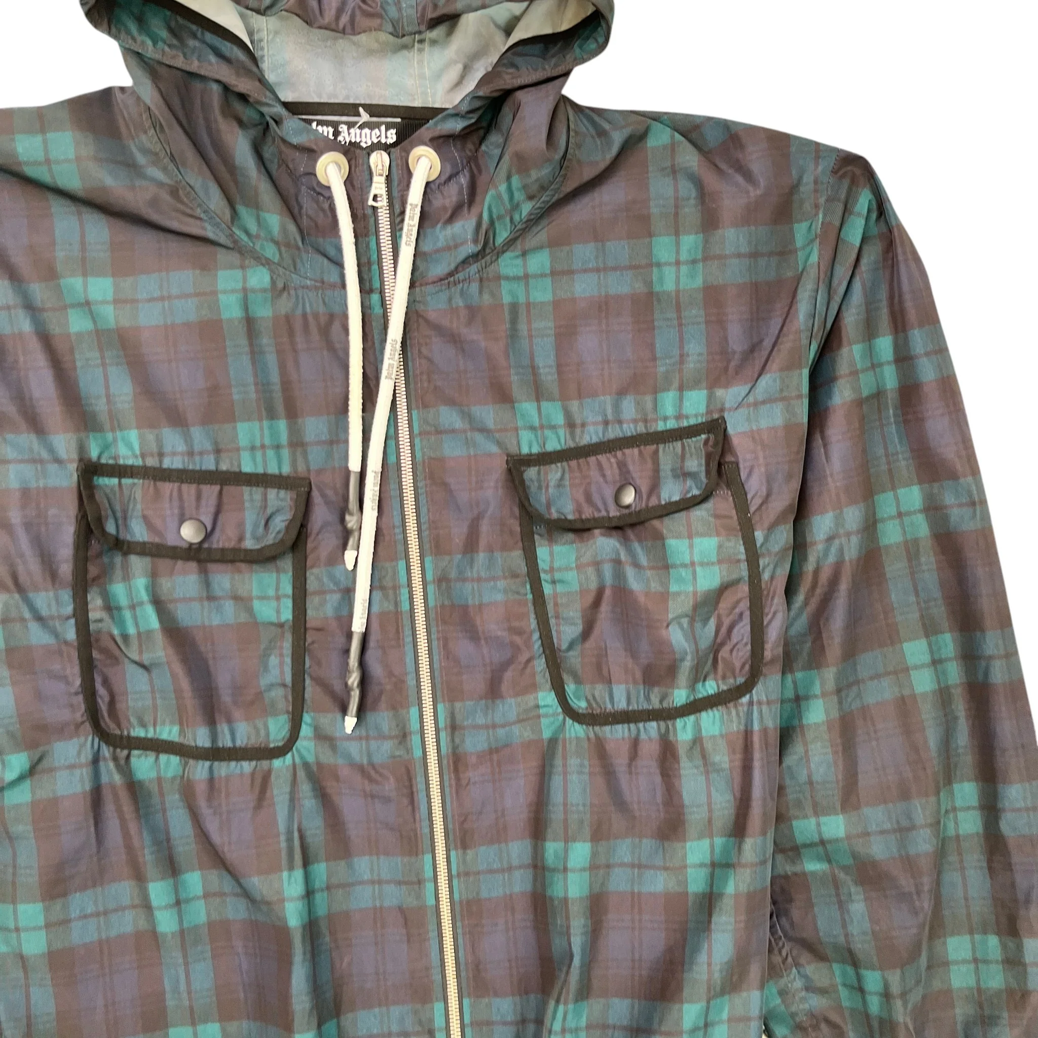 Men's Tartan Black Watch Windbreaker Green Size L - Image 5