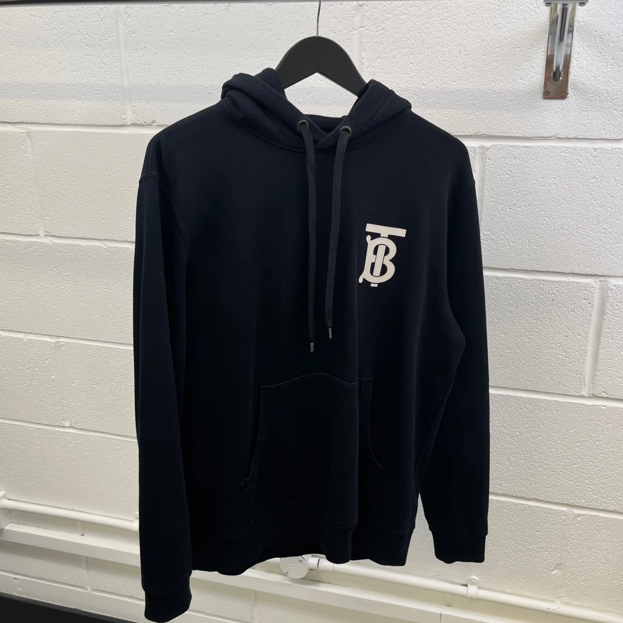 Men's Tb Logo Print Hoodie Black Size M - Image 9