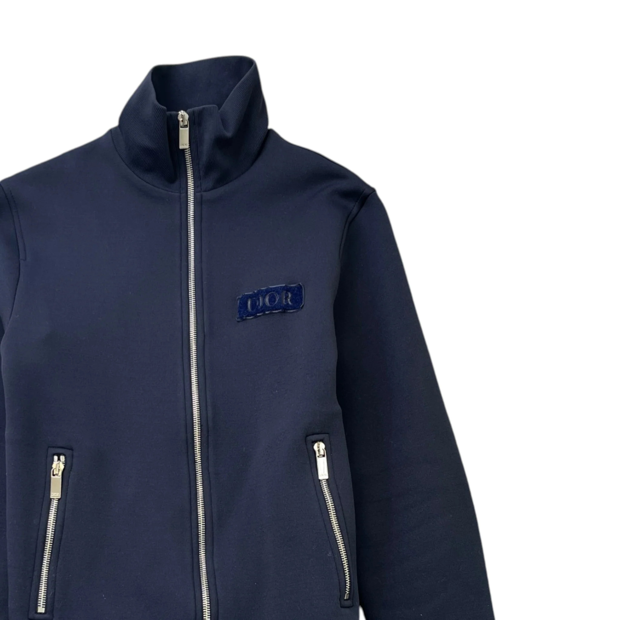 Men's Technical Fabric Track Jacket Navy Size XS - Image 3