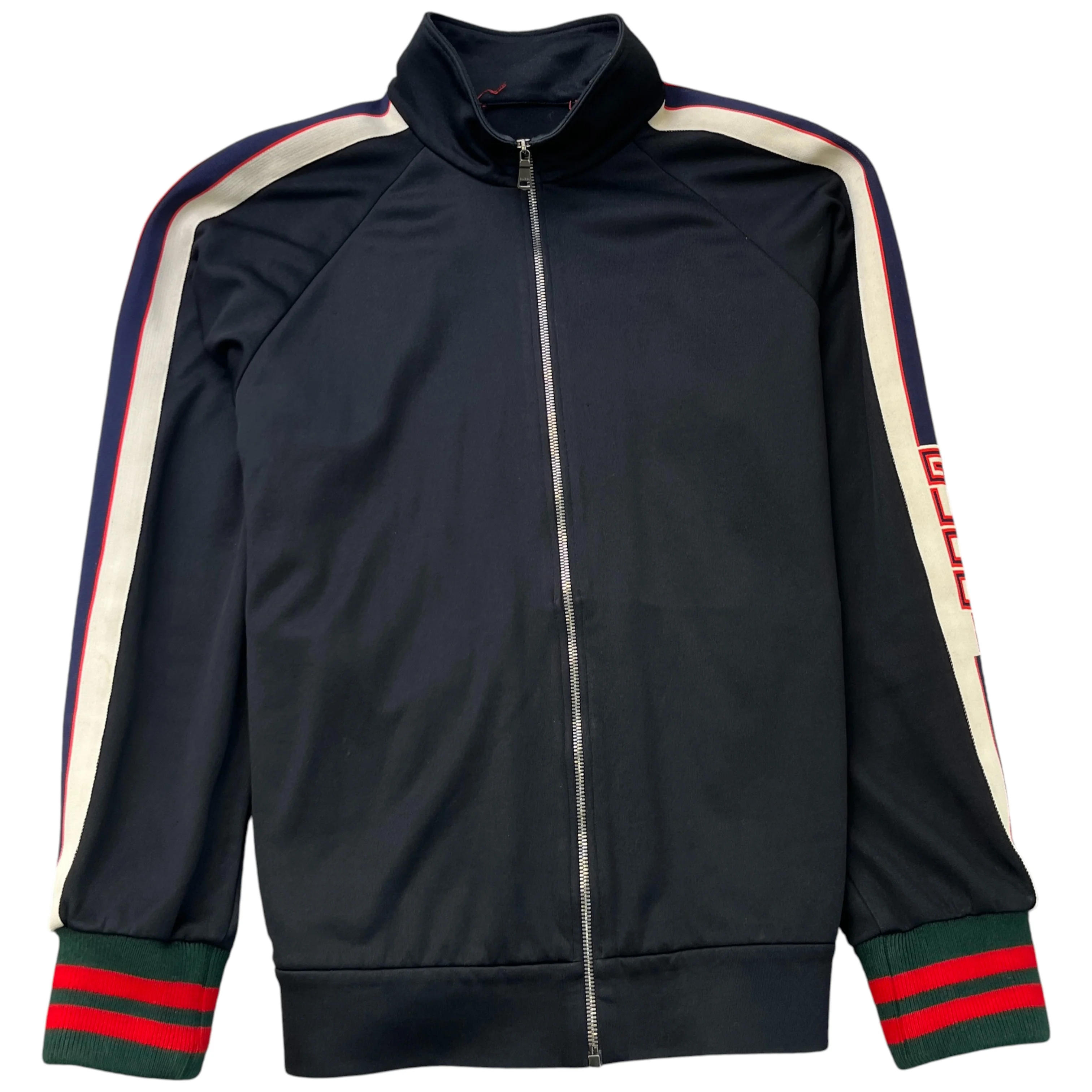 Men's Technical Jersey Stripe Track Jacket Black Size XL