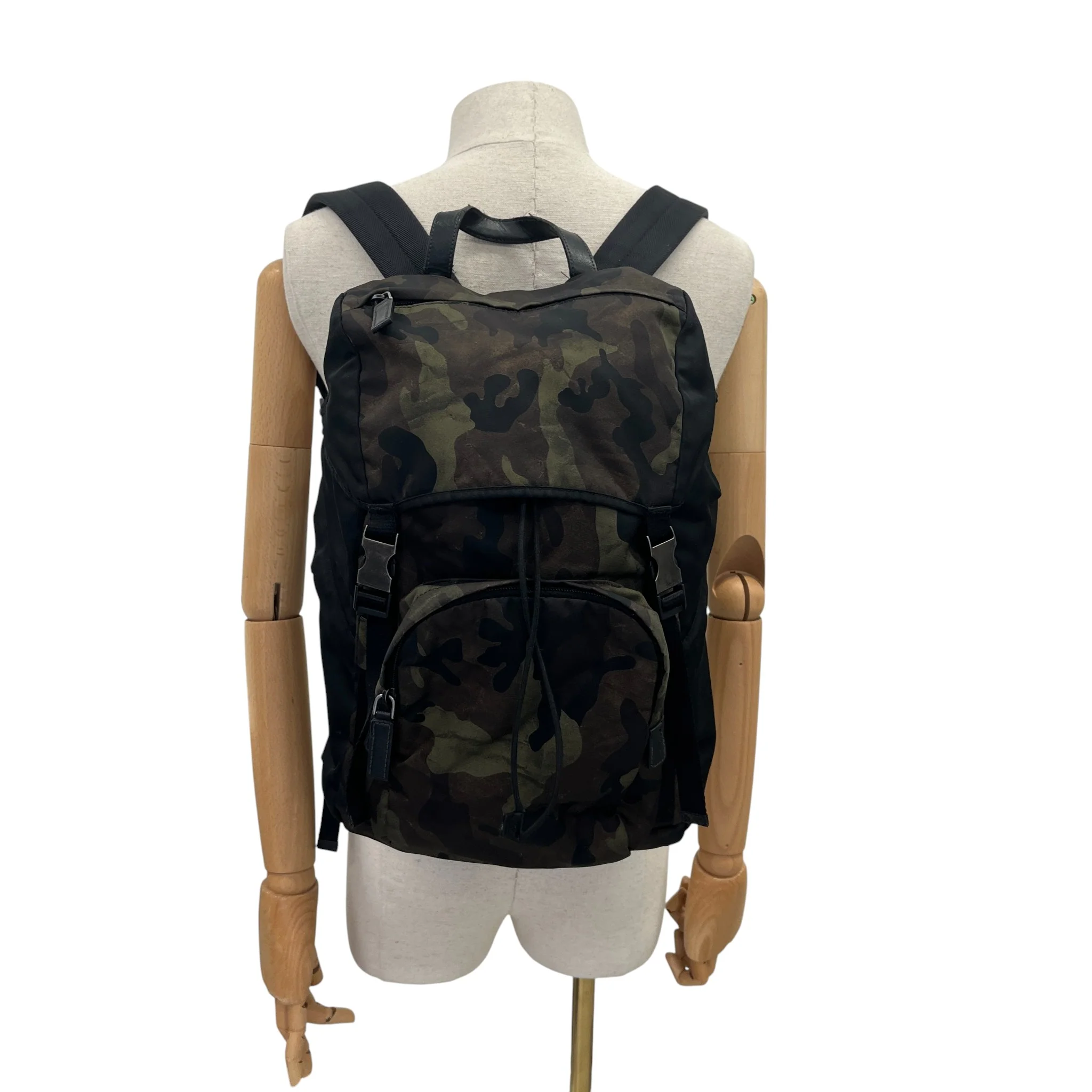 Men's Tessuto Camouflage Plaque Backpack Black - Image 2