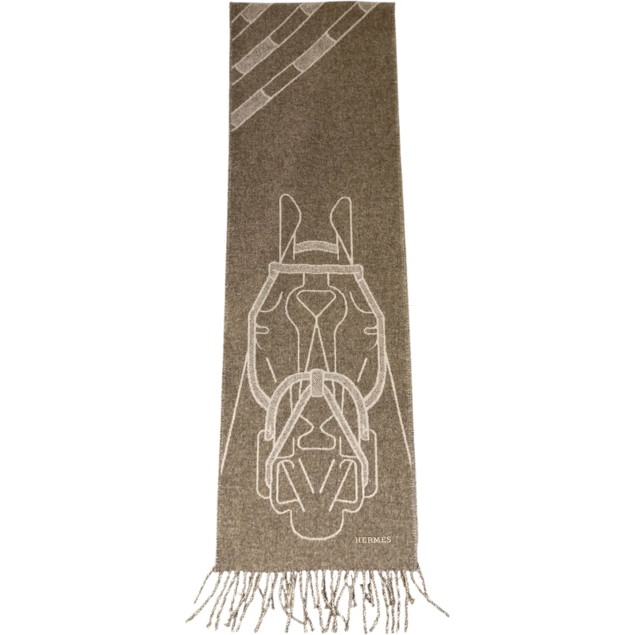 Men's Tete-A-Tete Equestre Scarf Beige - Image 3