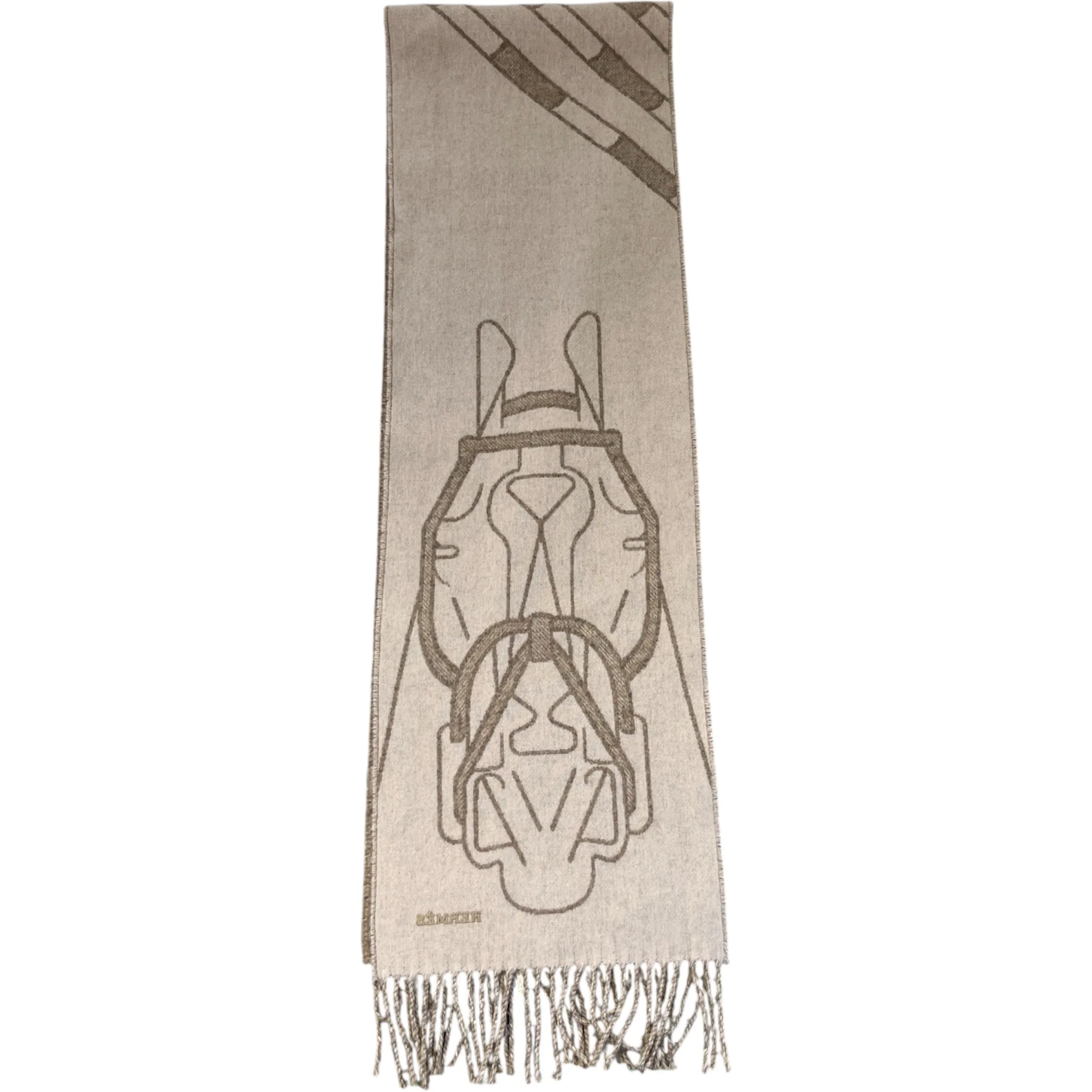 Men's Tete-A-Tete Equestre Scarf Beige - Image 4