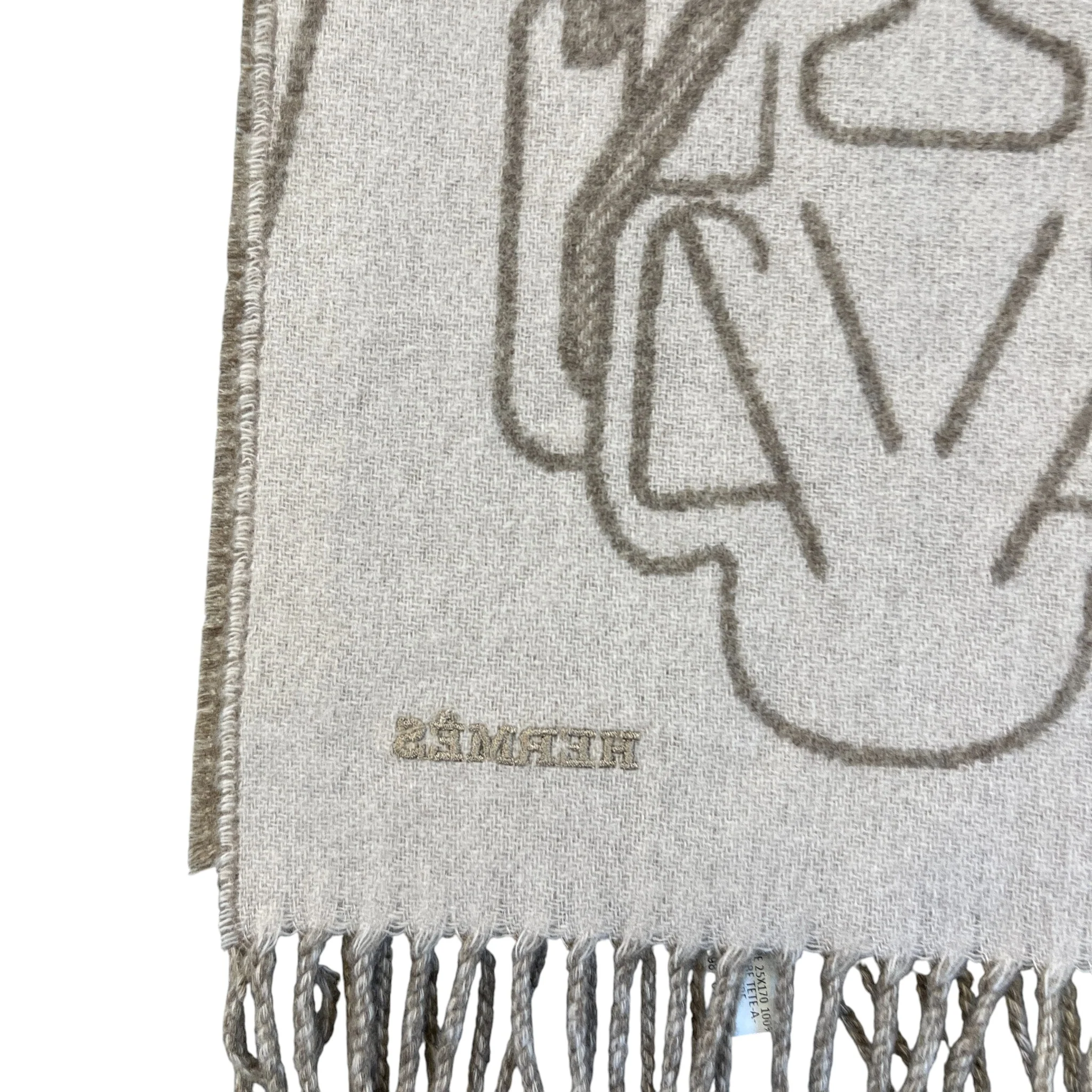 Men's Tete-A-Tete Equestre Scarf Beige - Image 5