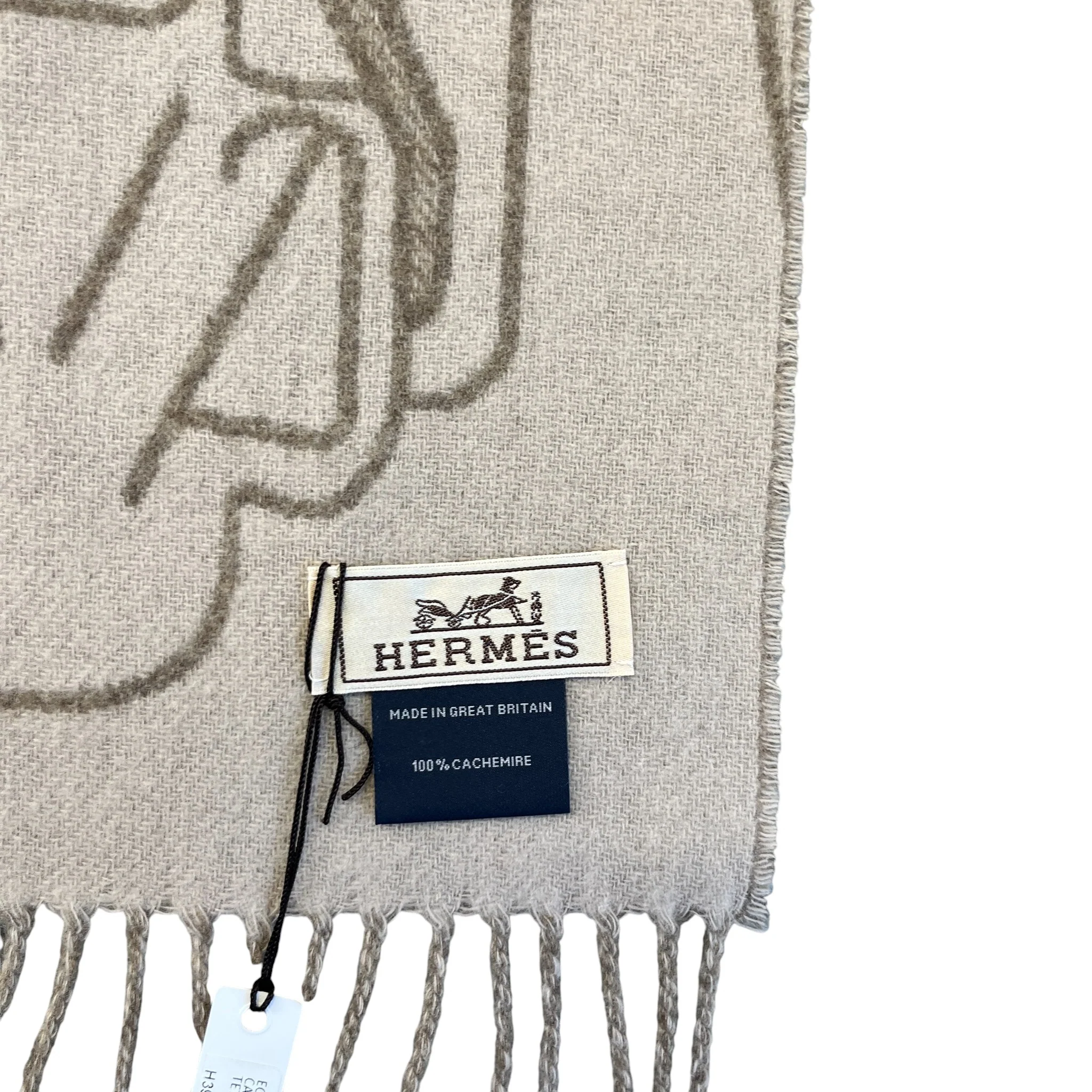 Men's Tete-A-Tete Equestre Scarf Beige - Image 7
