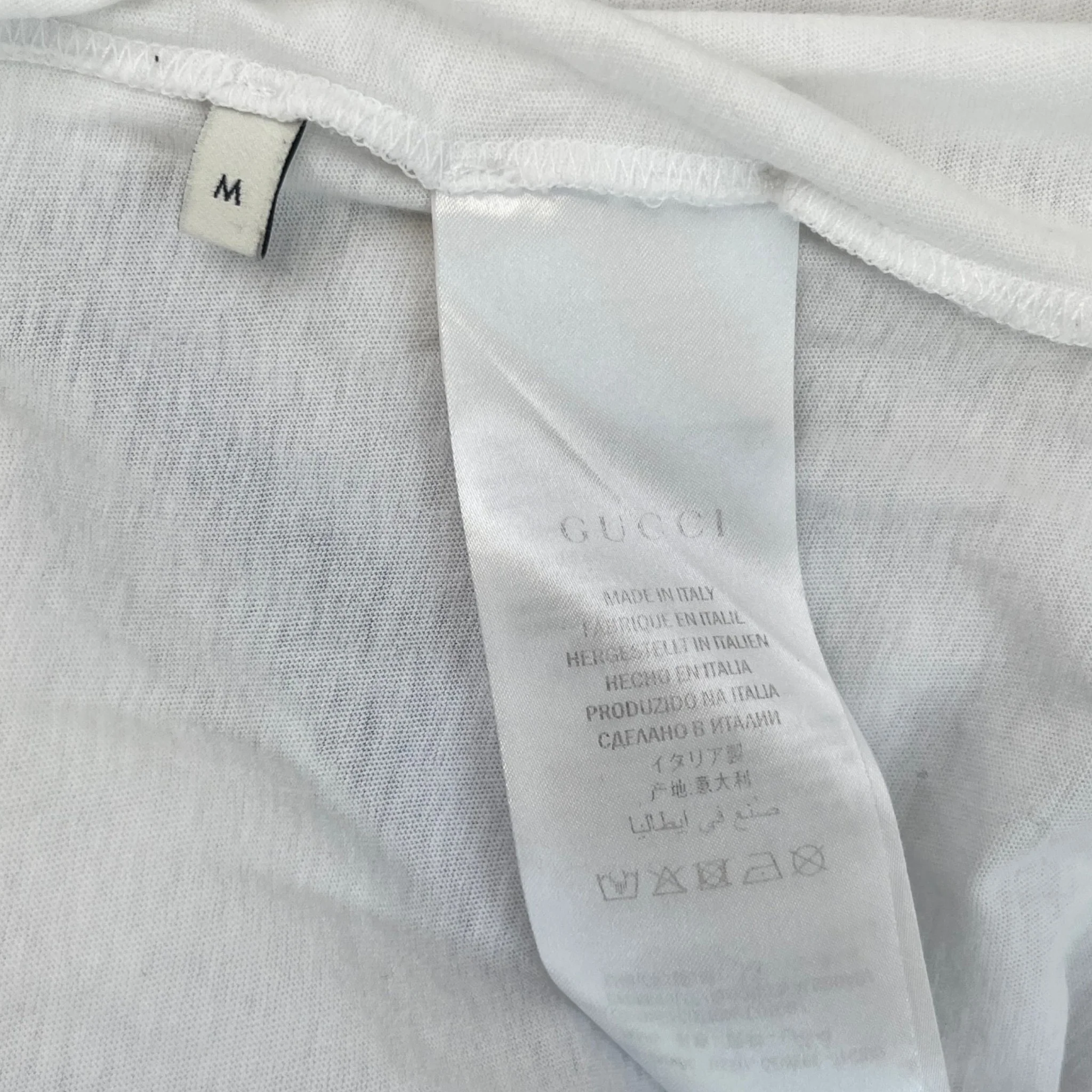 Men's Tiger Print Distressed T-Shirt White Size M - Image 6