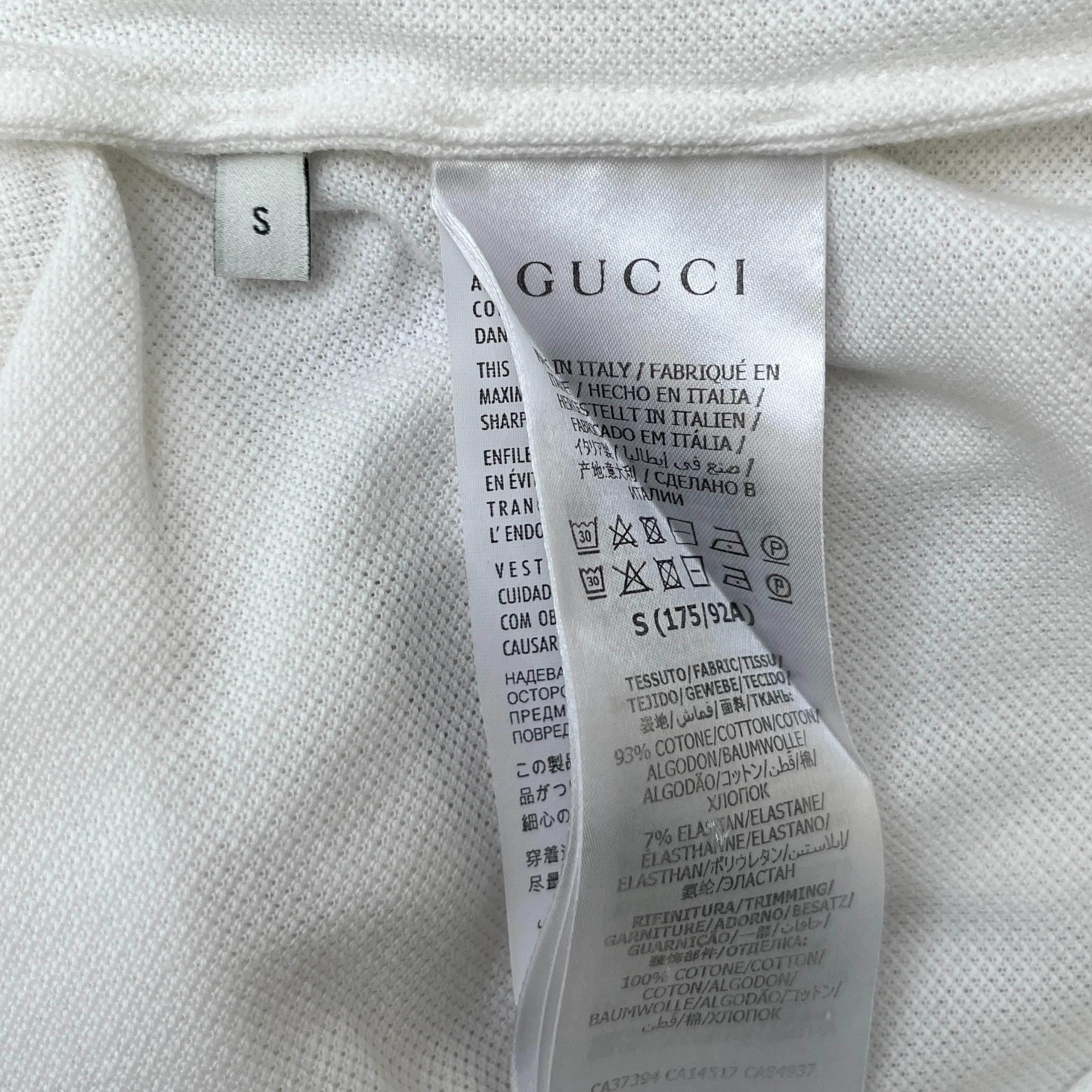 Men's Tiger Web Collar Polo Shirt White Size S - Image 7