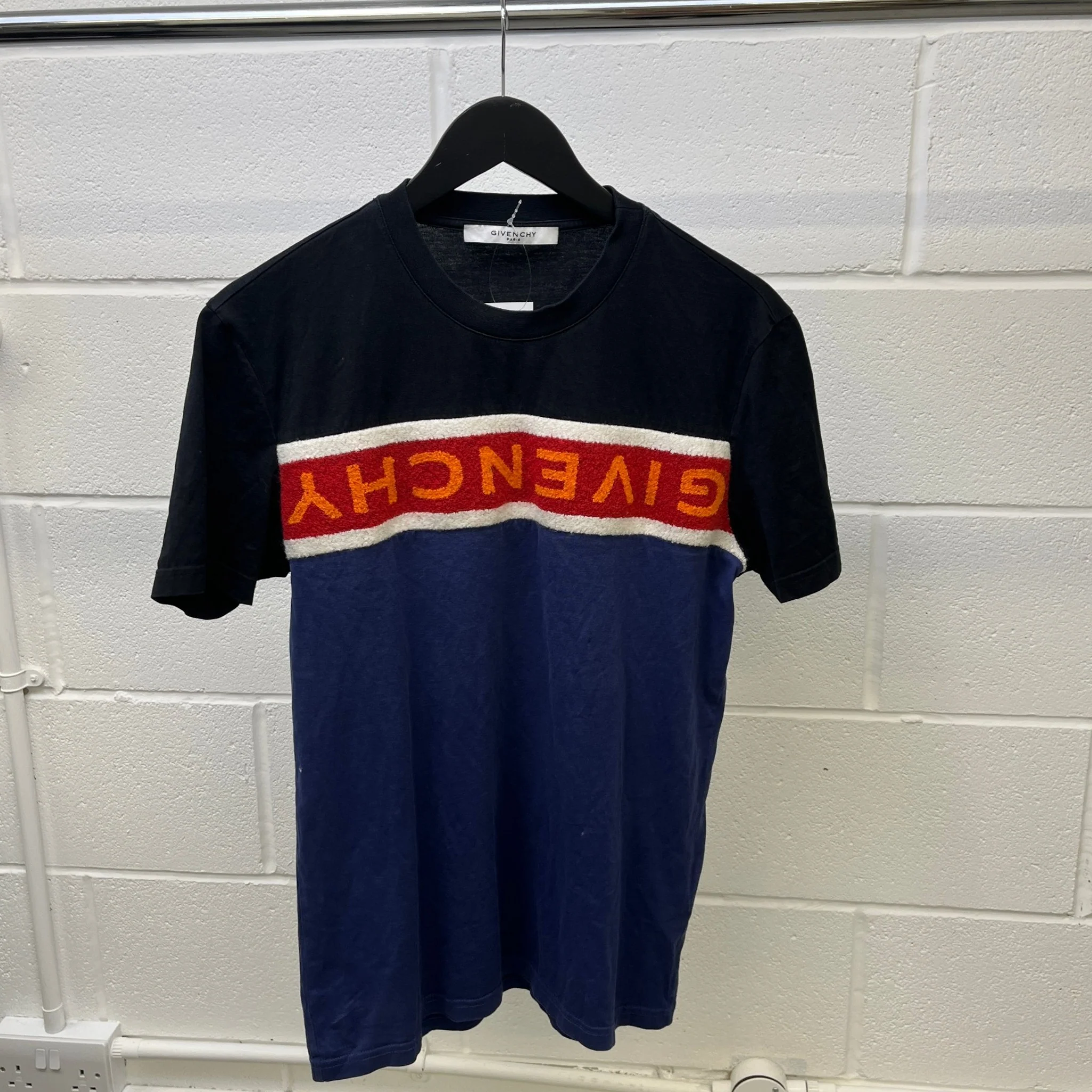 Men's Toweling Logo T-Shirt Navy Size S - Image 8