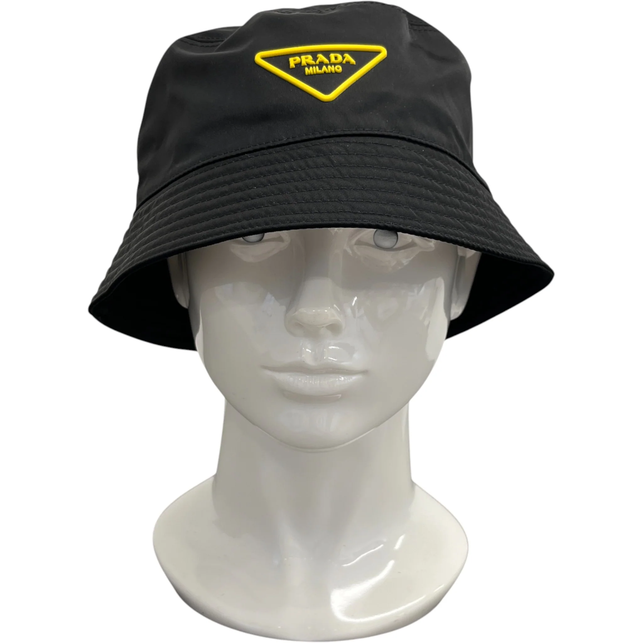 Men's Triangle Logo Nylon Bucket Hat Black - Image 2