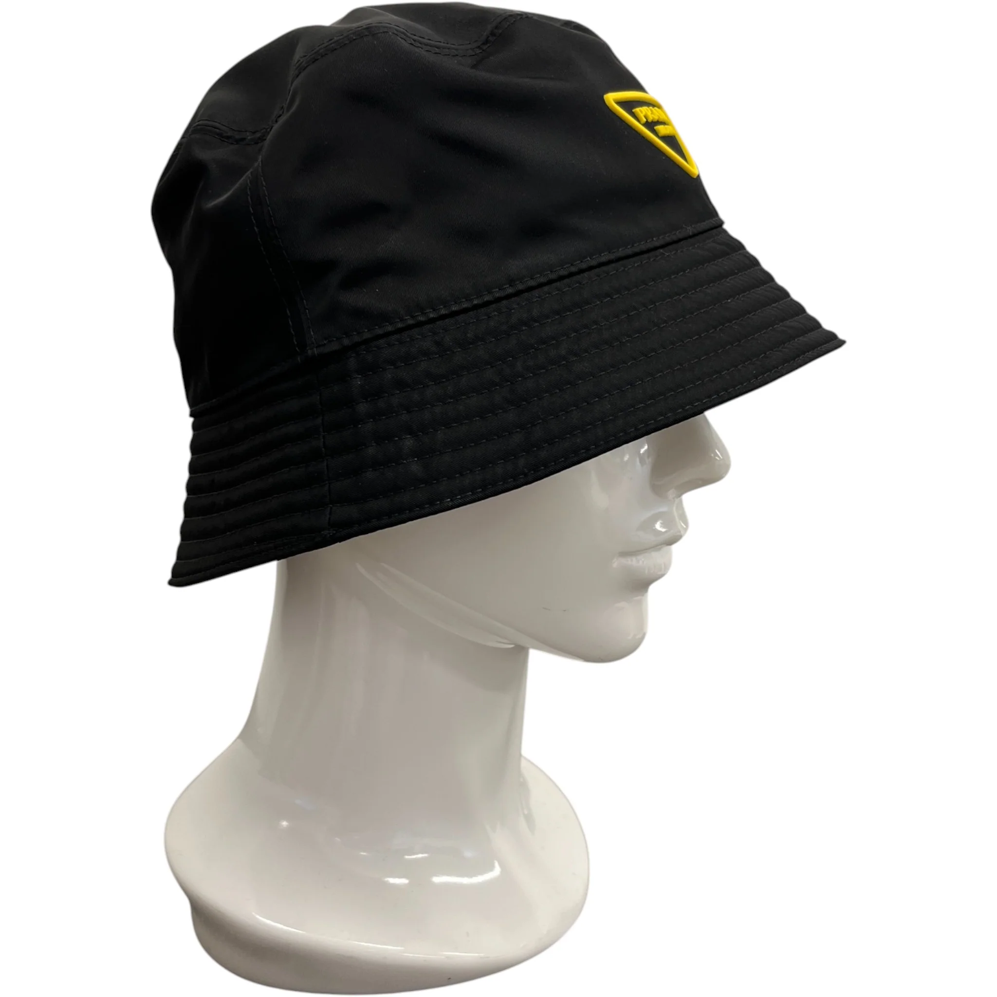 Men's Triangle Logo Nylon Bucket Hat Black - Image 3