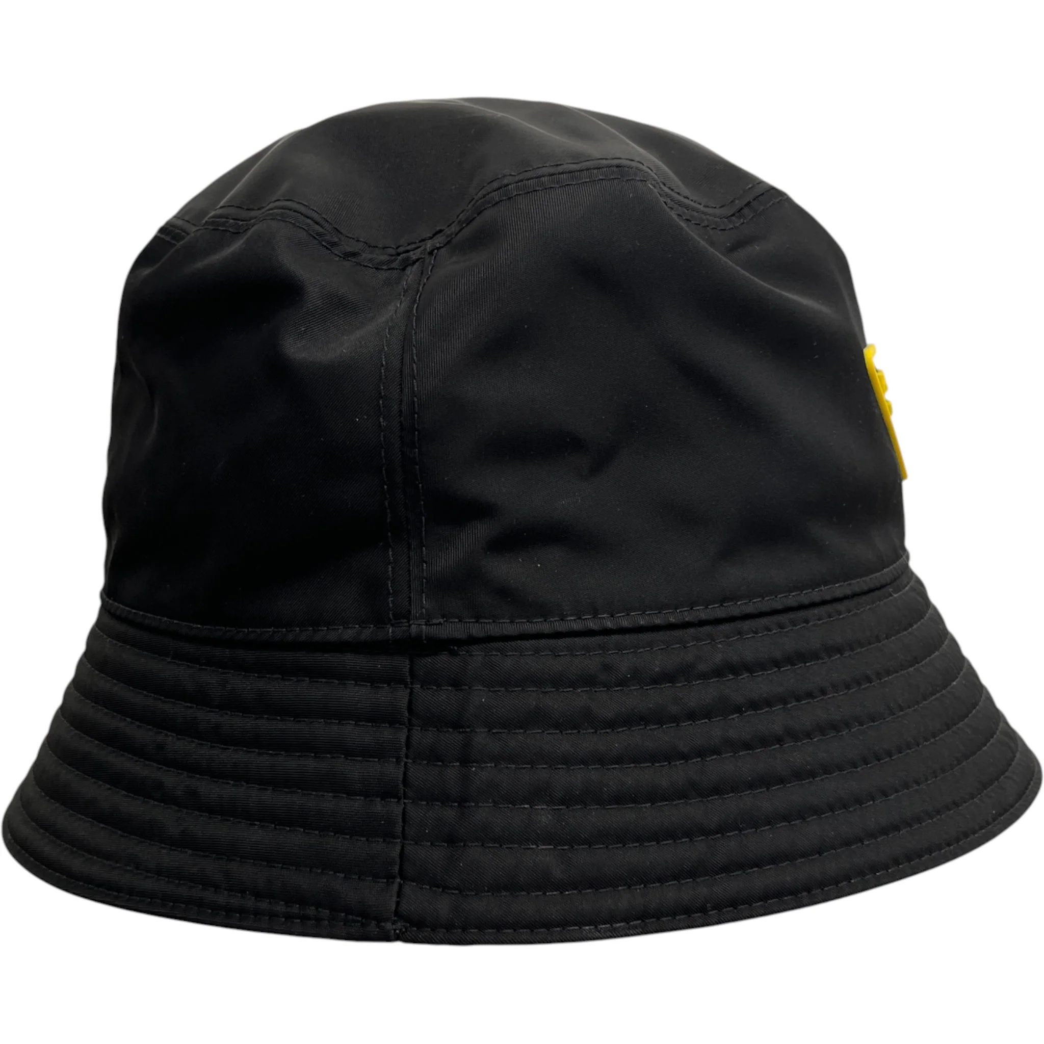 Men's Triangle Logo Nylon Bucket Hat Black - Image 4