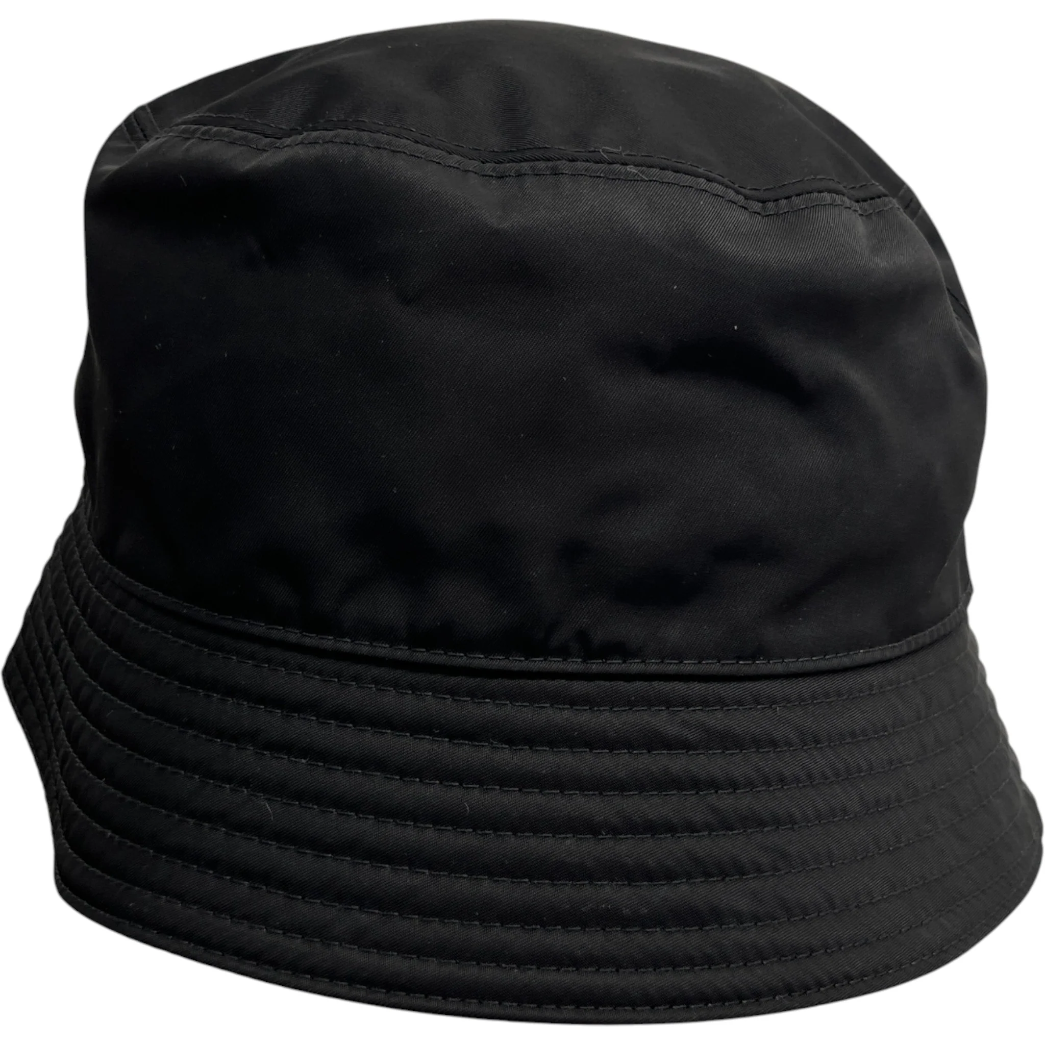 Men's Triangle Logo Nylon Bucket Hat Black - Image 5