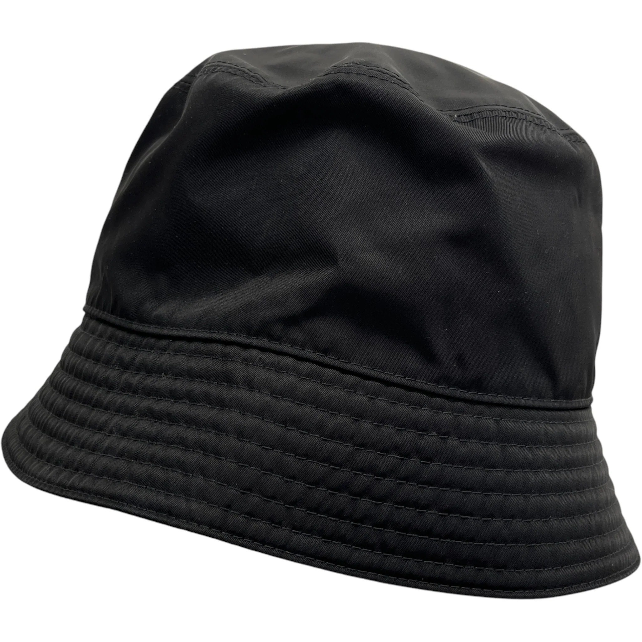 Men's Triangle Logo Nylon Bucket Hat Black - Image 6
