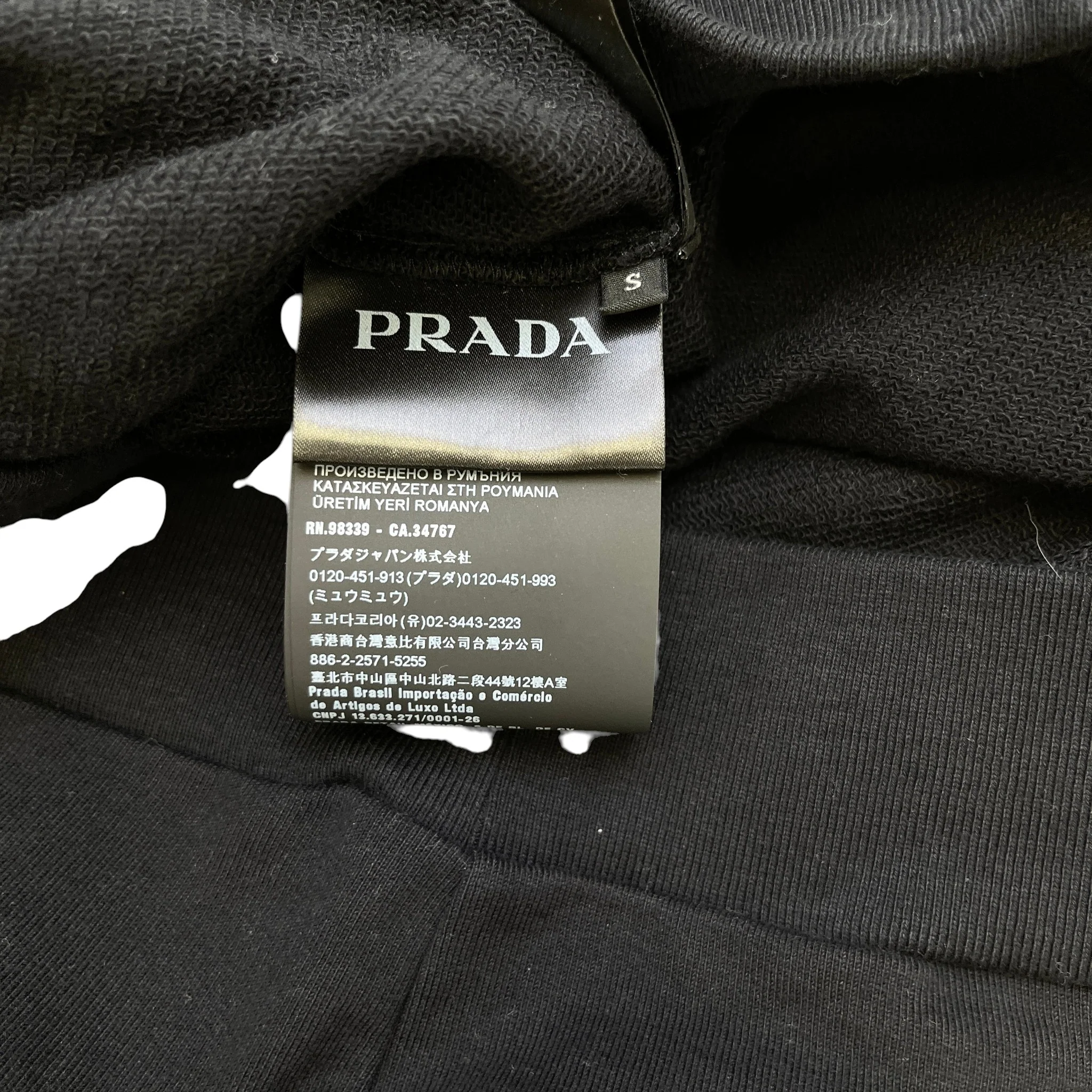 Men's Triangle Logo Nylon Sweatshirt Black Size S - Image 8