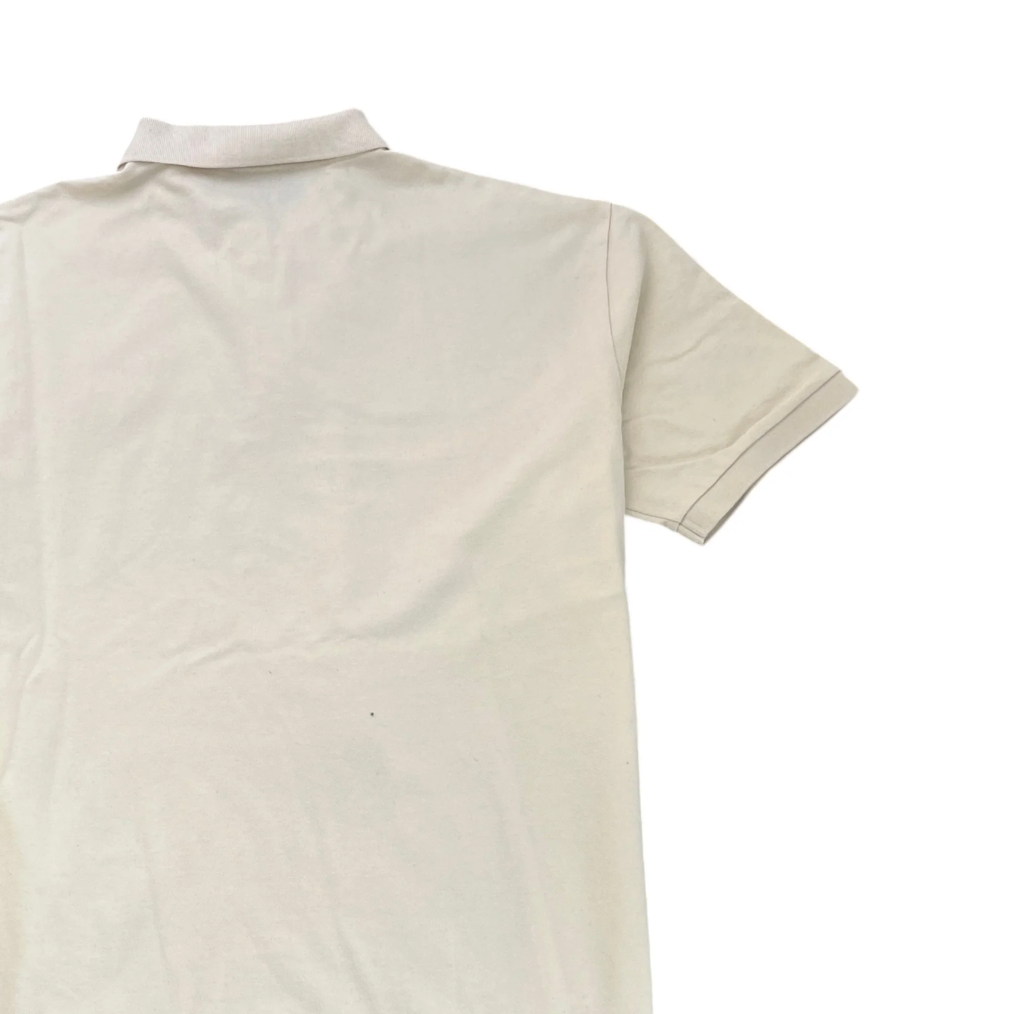Men's Triangle Logo Piqué Polo Shirt Beige Size L - Image 4
