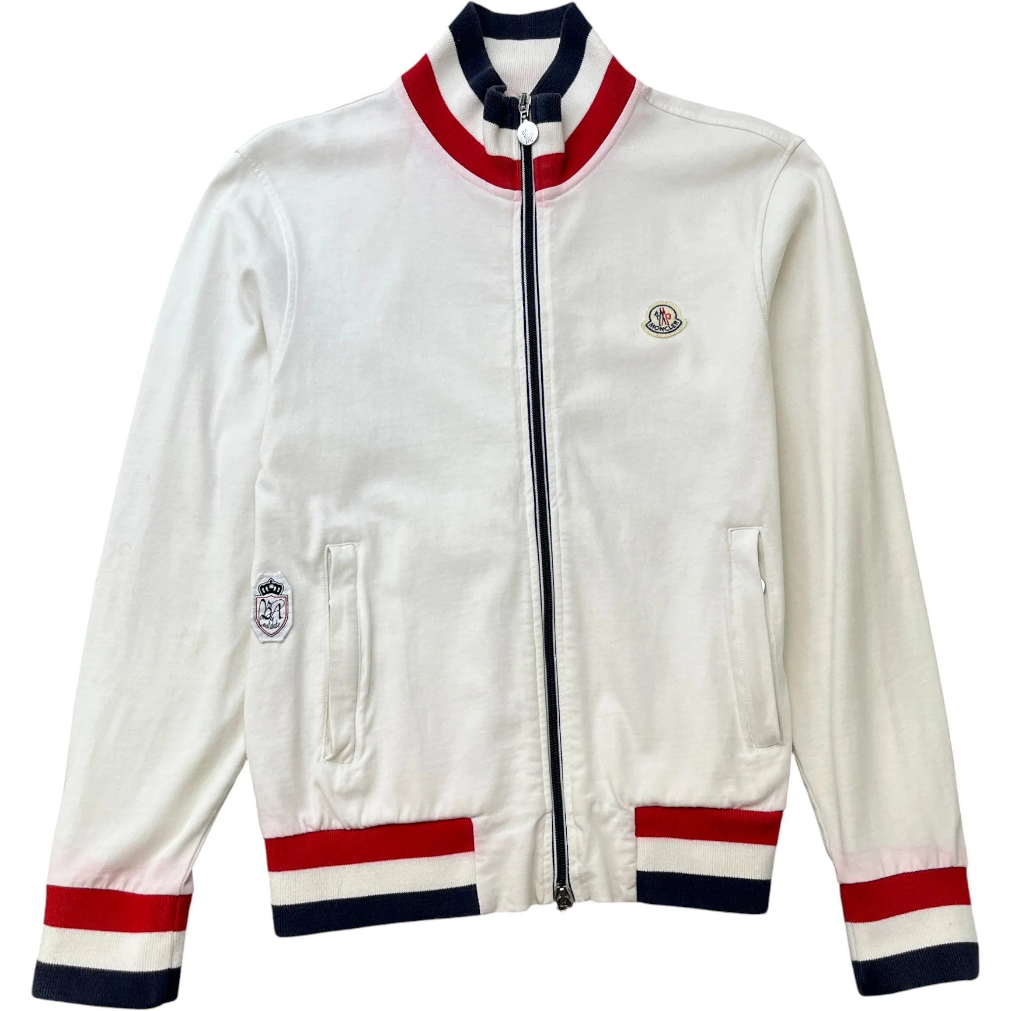 Men's Tricolor Stripe Jacket White Size S