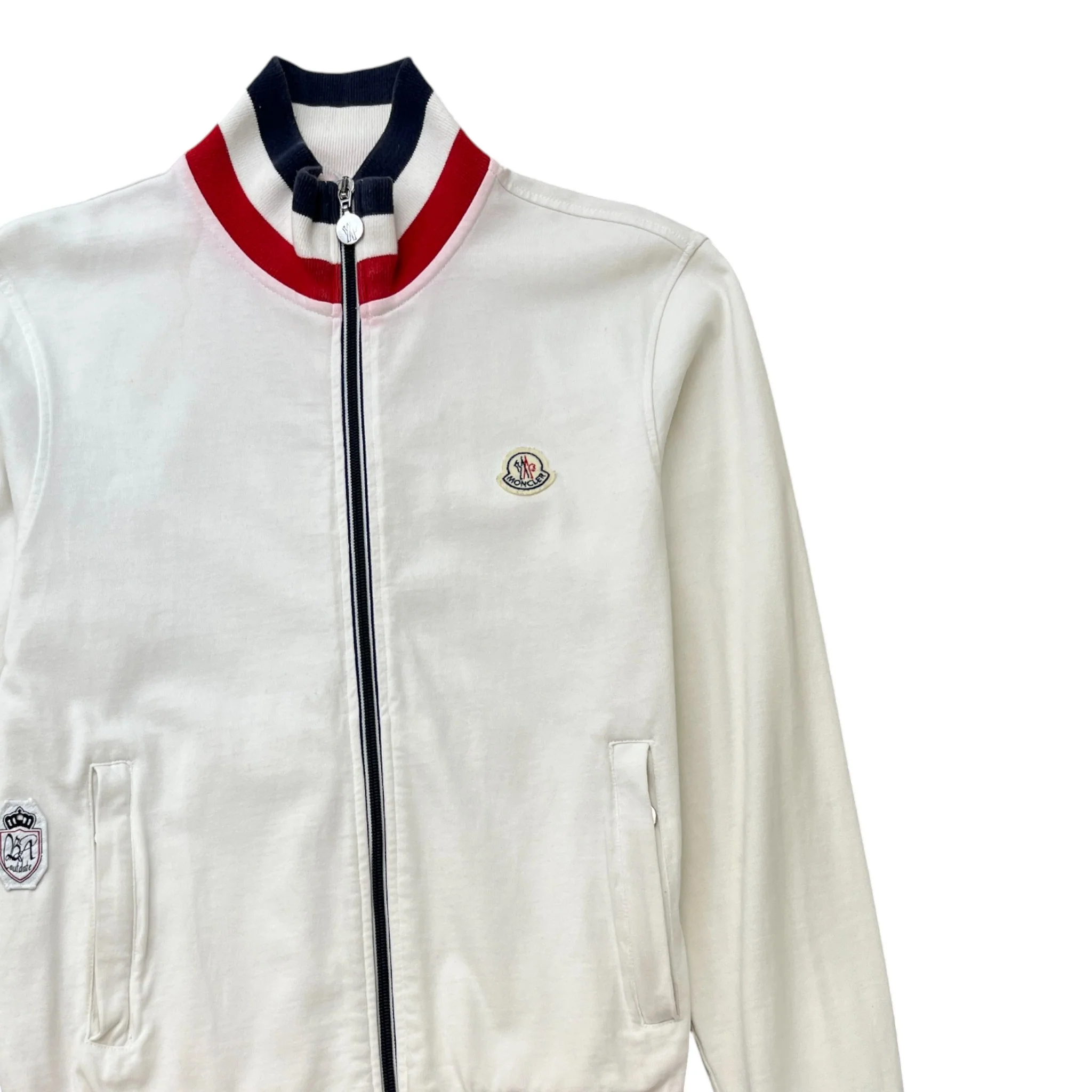 Men's Tricolor Stripe Jacket White Size S - Image 3