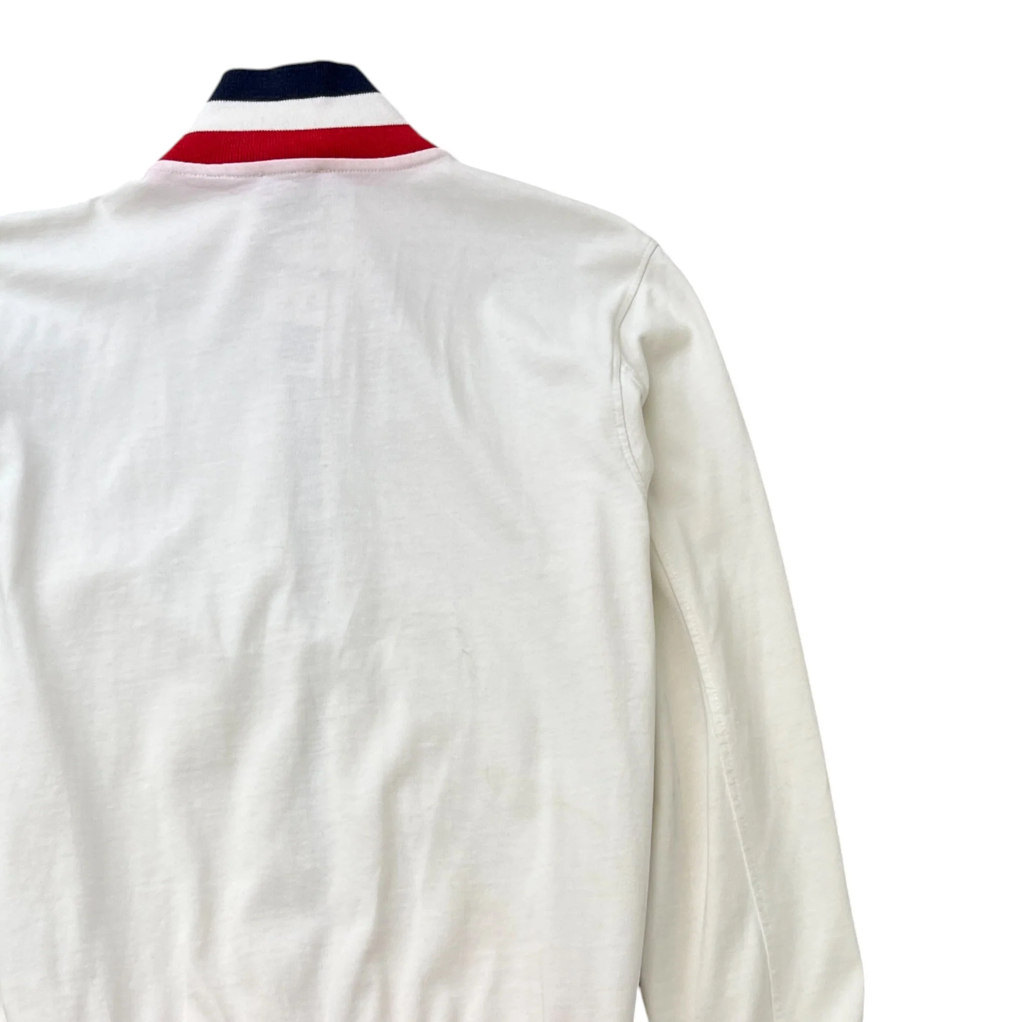 Men's Tricolor Stripe Jacket White Size S - Image 4