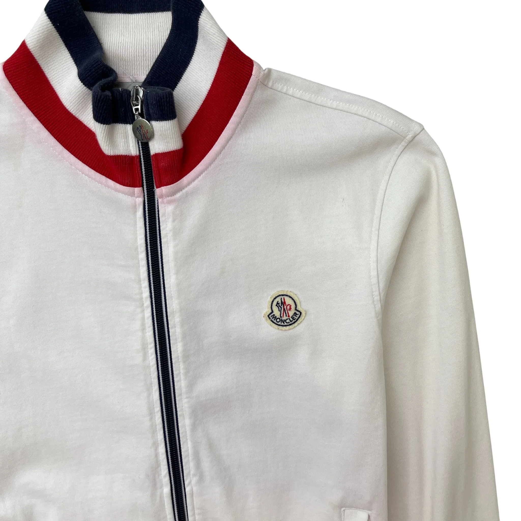 Men's Tricolor Stripe Jacket White Size S - Image 5