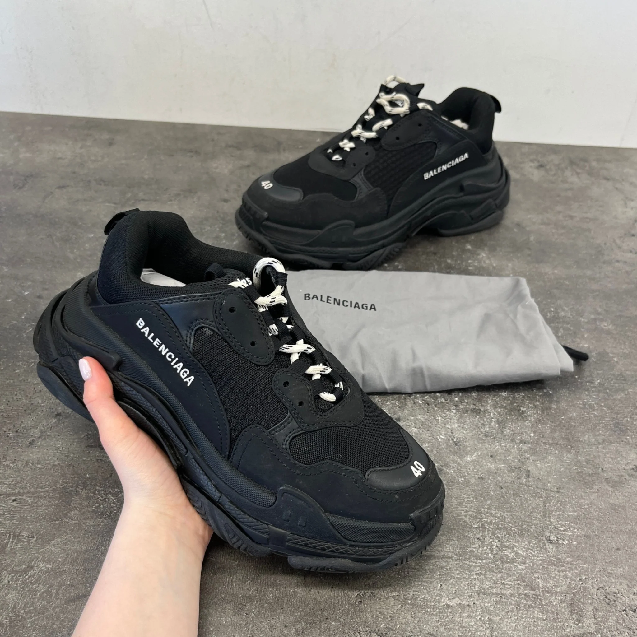 Men's Triple S Low Trainers Black Size EU 40 / UK 6 - Image 13