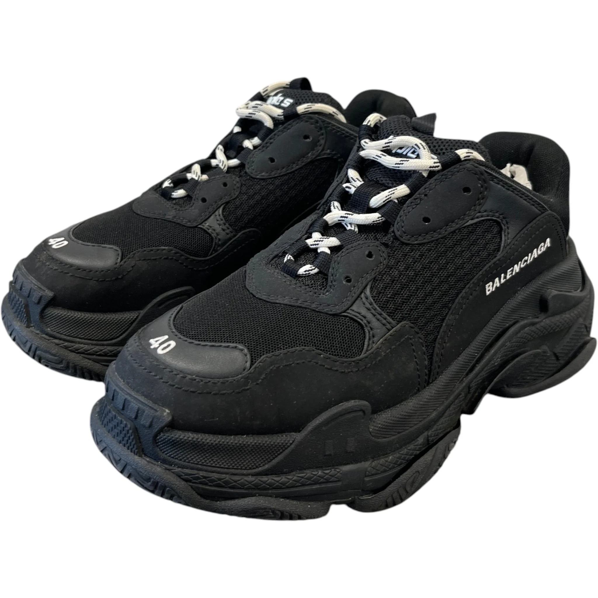 Men's Triple S Low Trainers Black Size EU 40 / UK 6 - Image 9