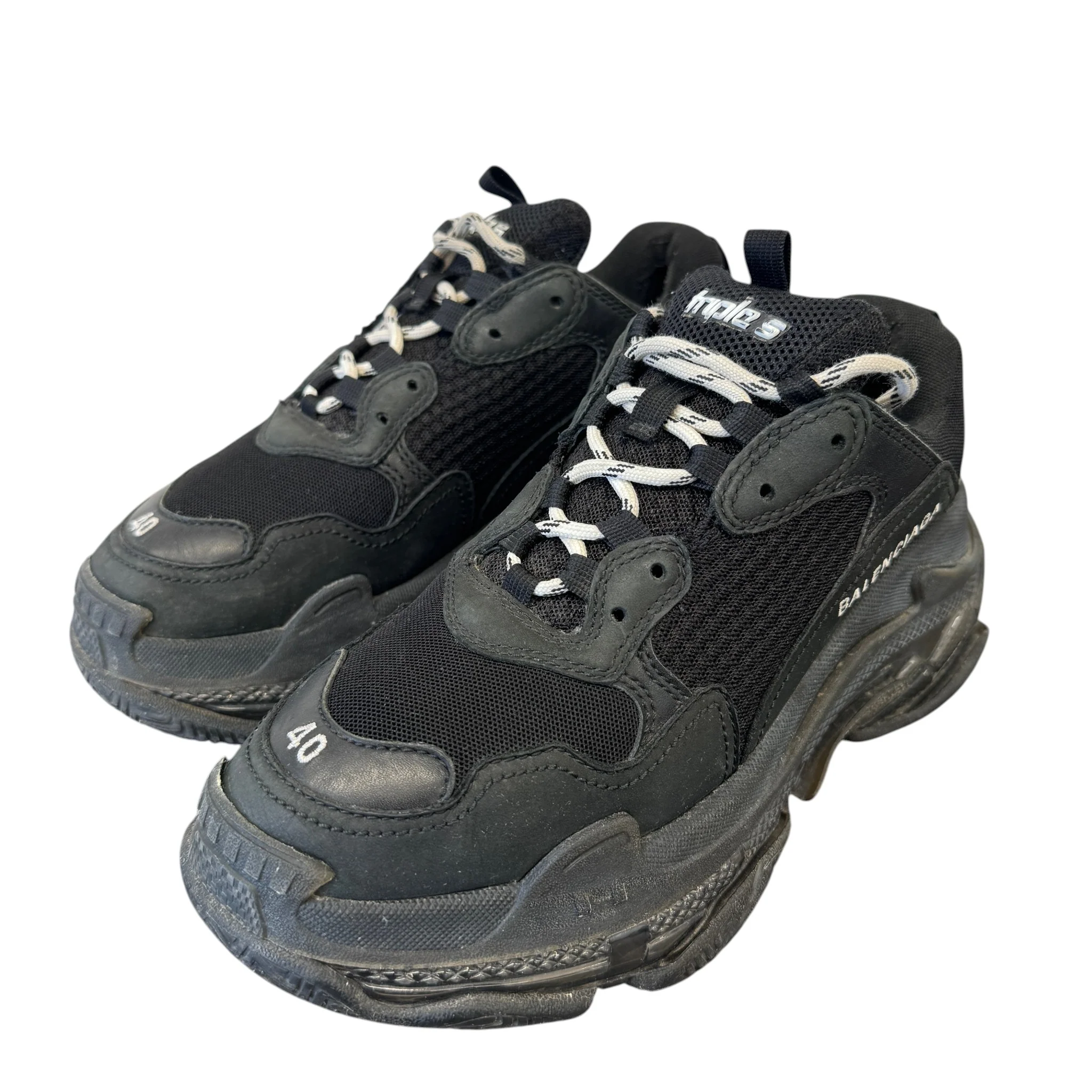 Men's Triple S Low Trainers Black Size EU 40 / UK 6 - Image 7