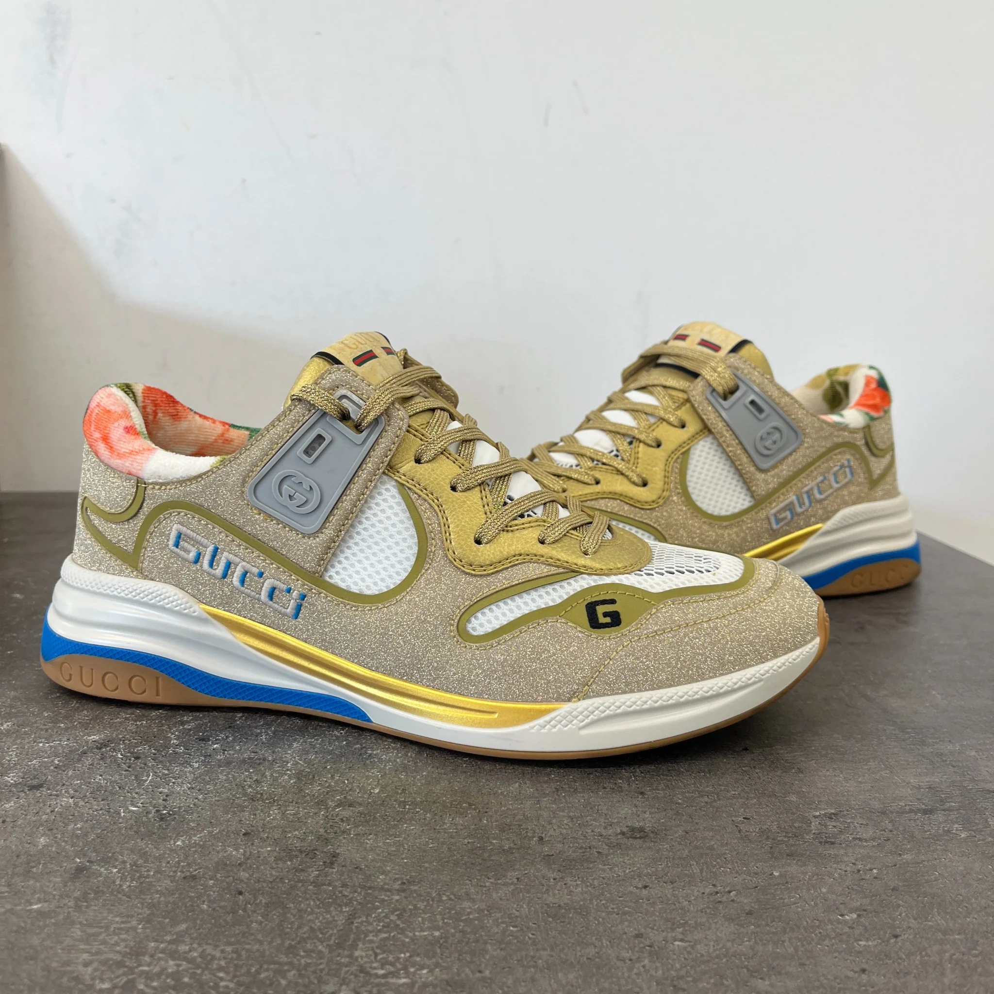 Men's Ultrapace Glitter Low Trainers Gold Size EU 41 / UK 7 - Image 12