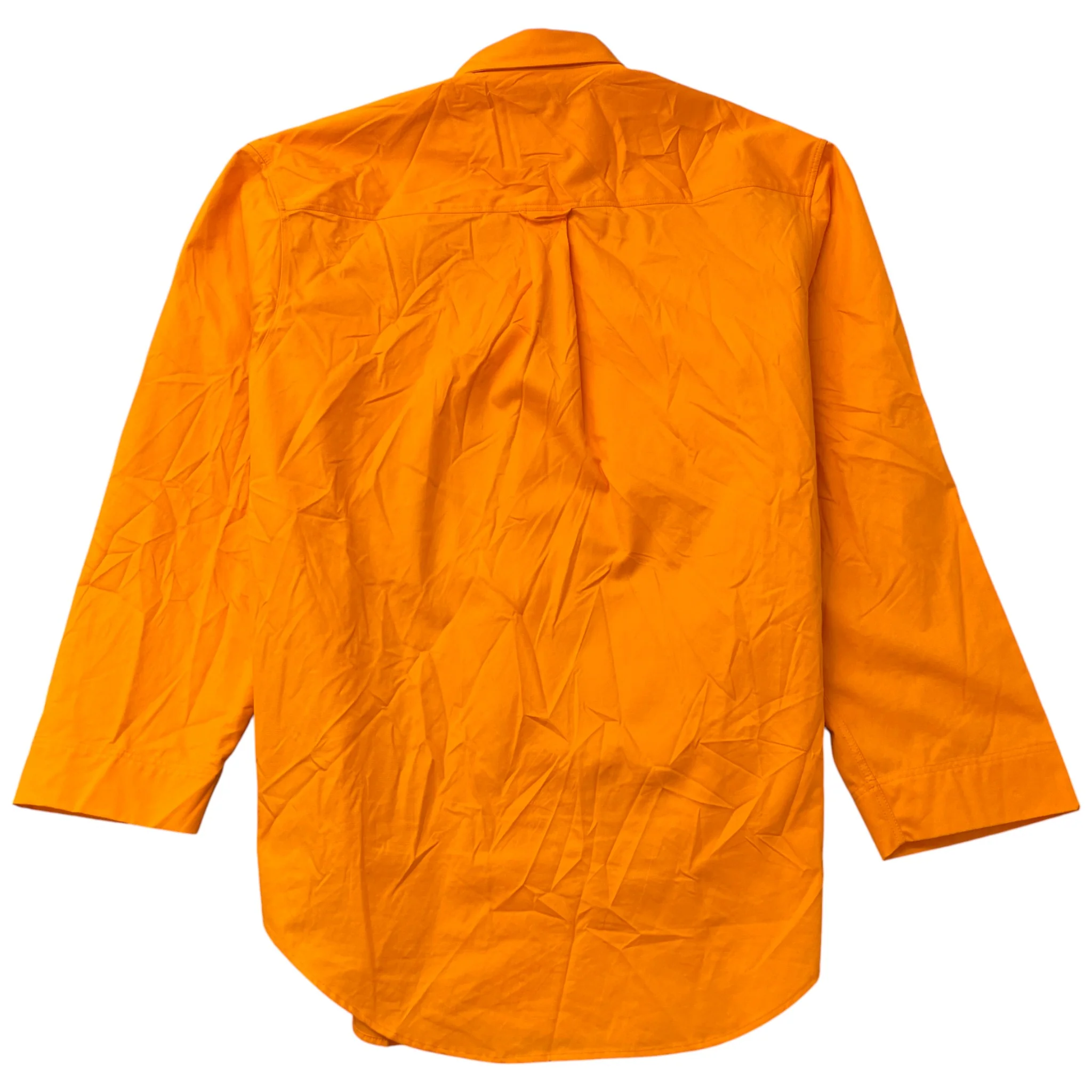 Men's Unifit Natural Wrinkle Overfit Logo Long Sleeve Shirt Orange Size XS - Image 2