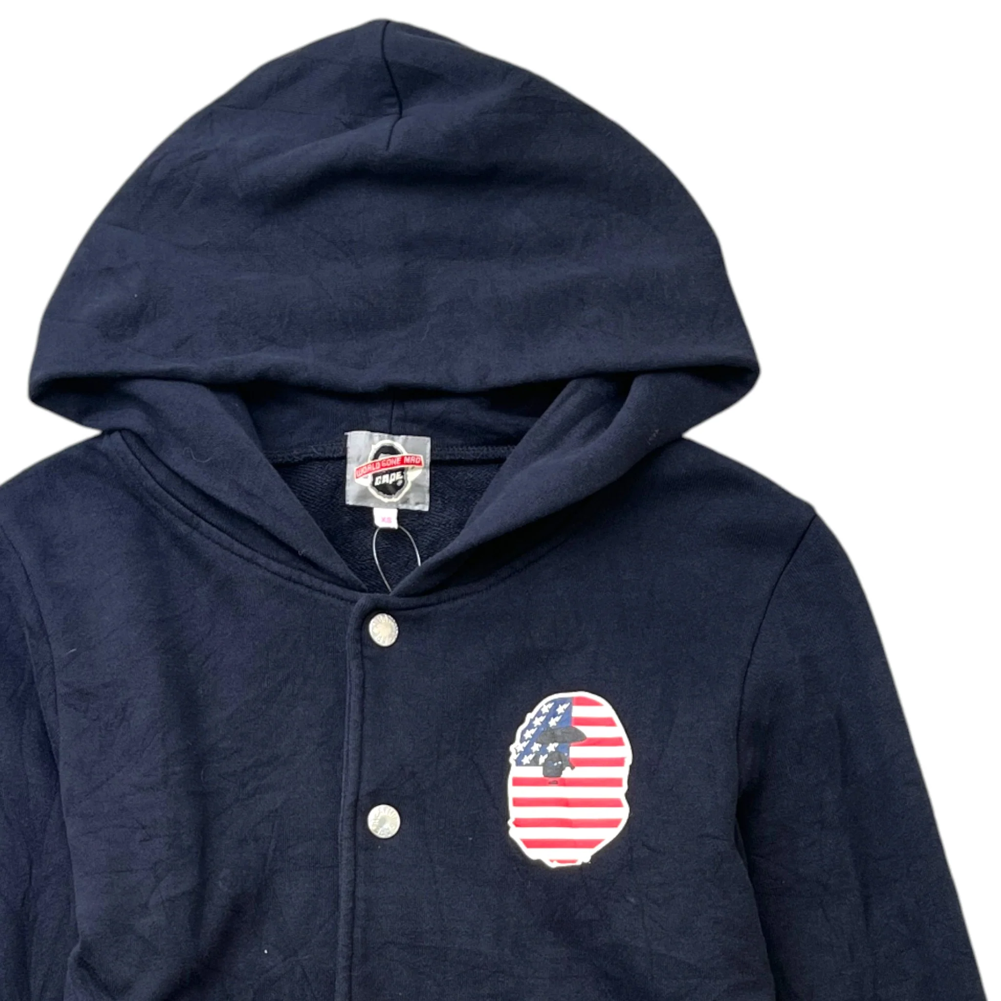 Men's Usa Print Hoodie Navy Size XS - Image 3