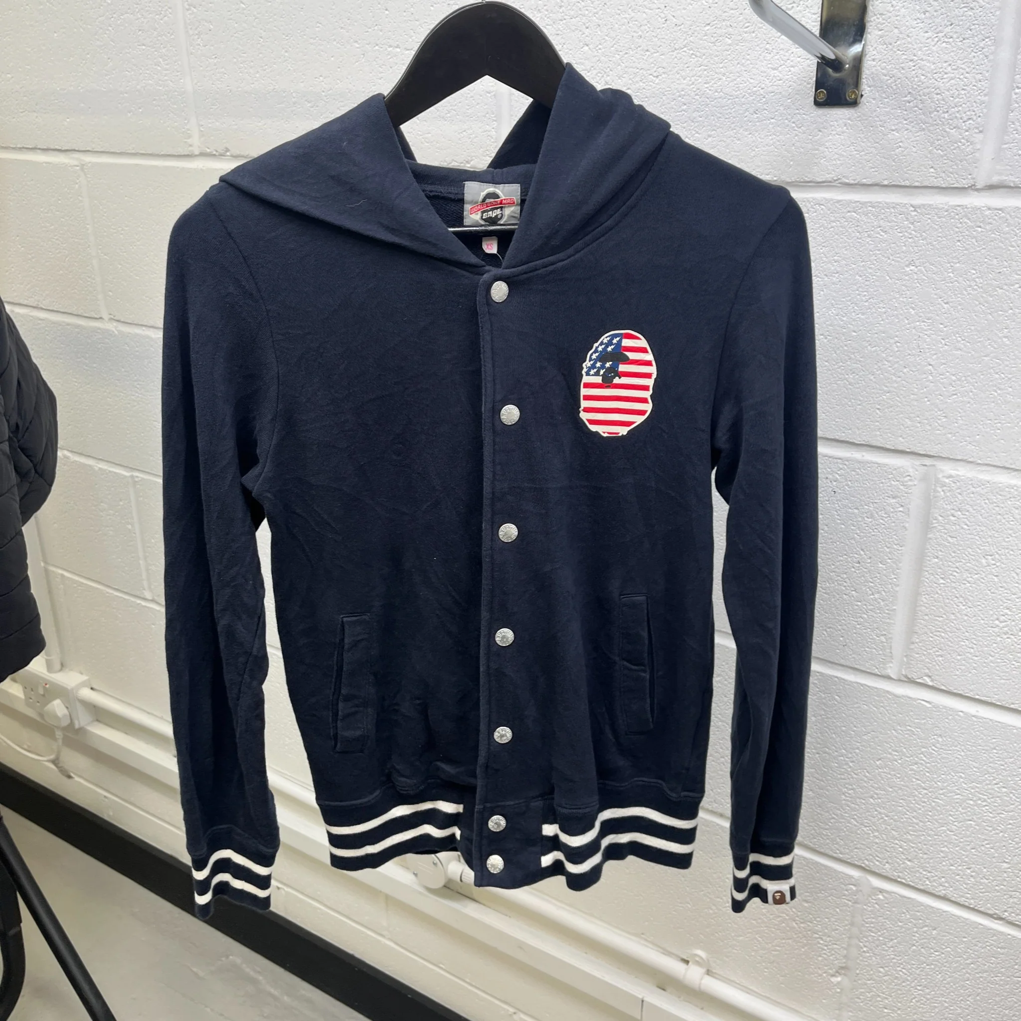 Men's Usa Print Hoodie Navy Size XS - Image 7