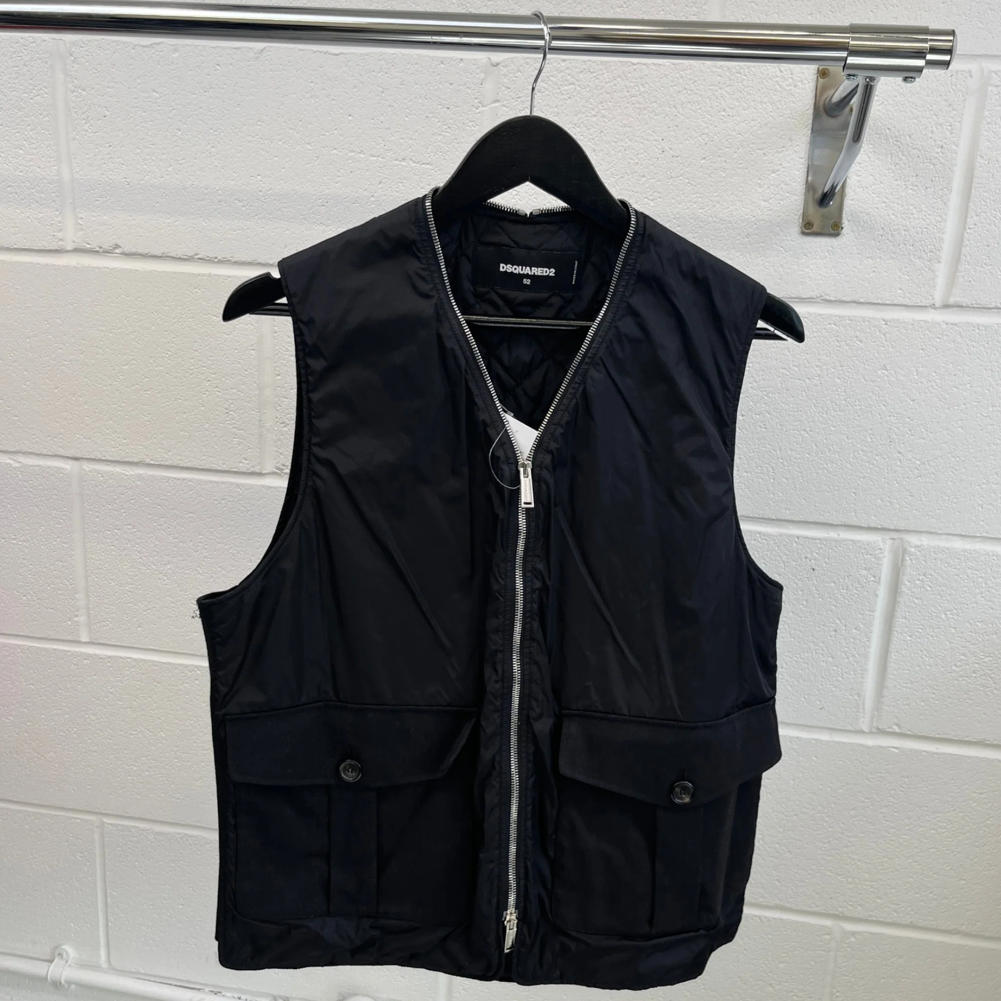 Men's Utility Vest Gilet Black Size IT 52 / XL - Image 9