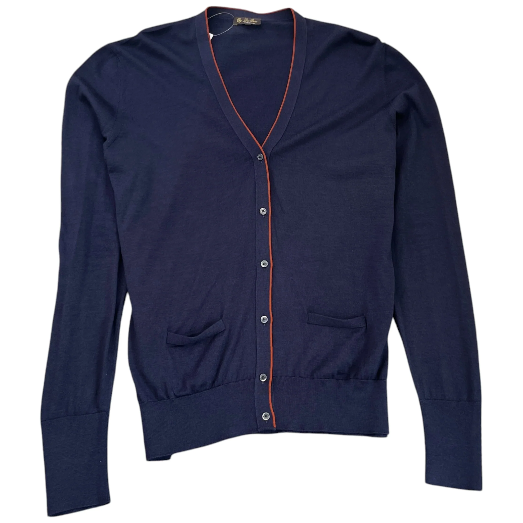 Men's V Neck Cardigan Navy Size IT 52 / UK XL