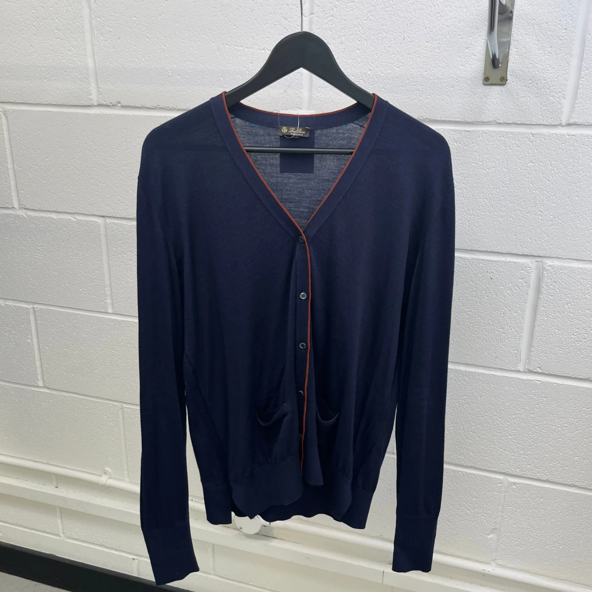Men's V Neck Cardigan Navy Size IT 52 / UK XL - Image 9