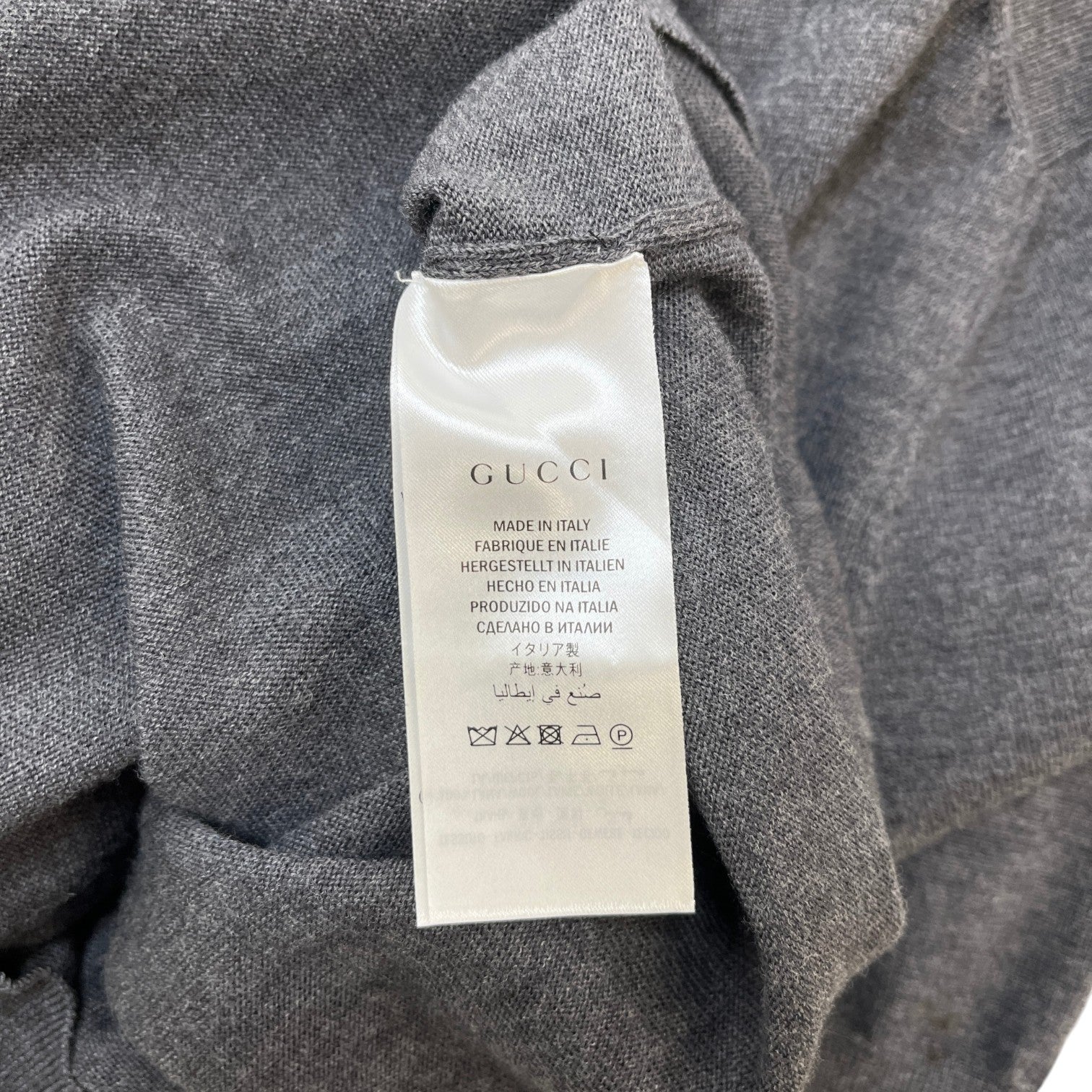 Men's V Neck Web Jumper Grey Size M - Image 7