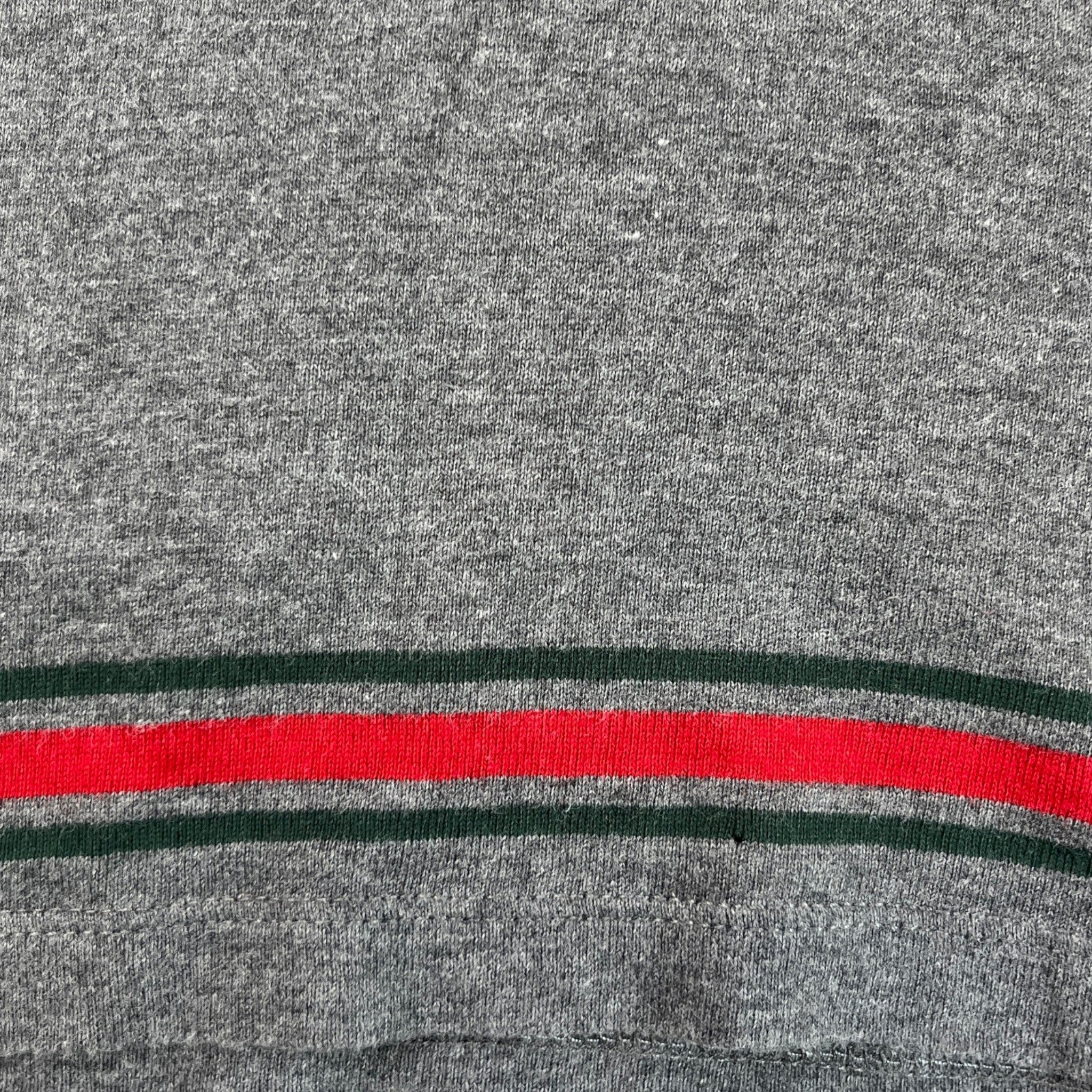 Men's V Neck Web T-Shirt Grey Size L - Image 5