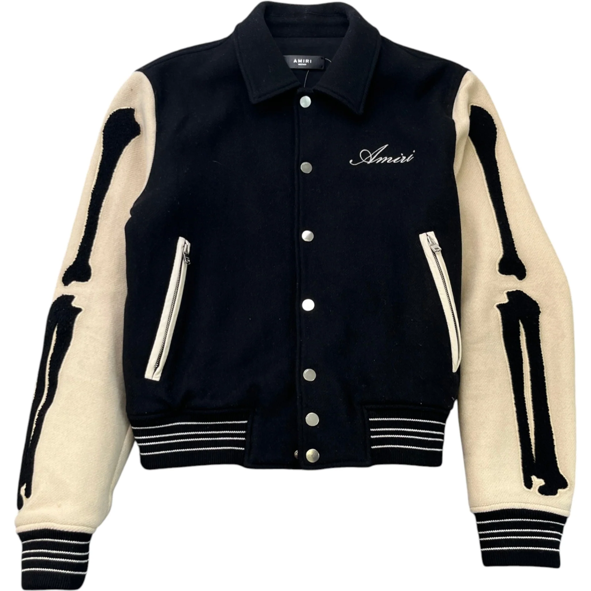 Men's Varsity Bones Jacket Black Size M