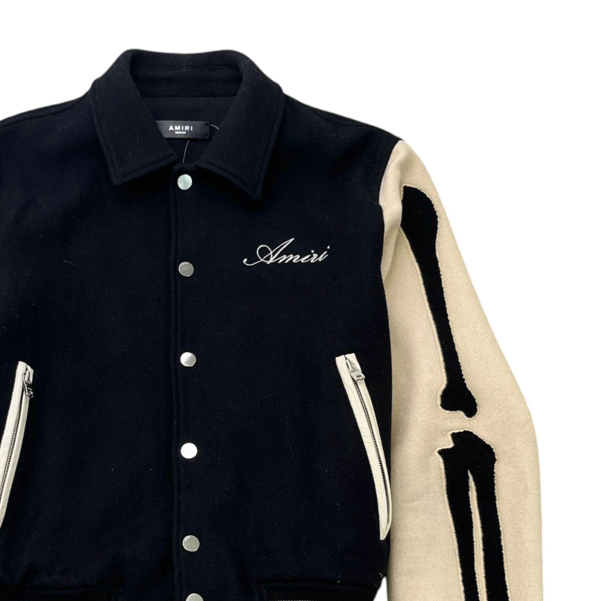 Men's Varsity Bones Jacket Black Size M - Image 3