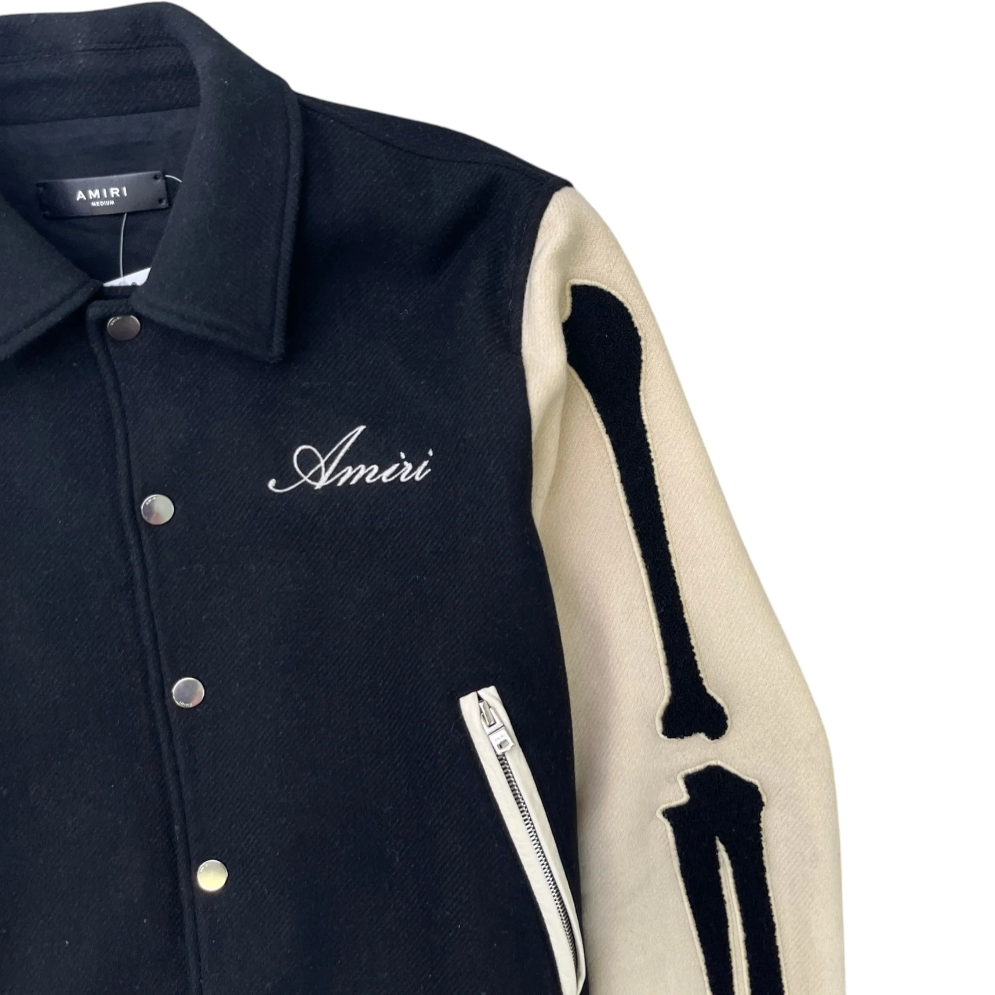 Men's Varsity Bones Jacket Black Size M - Image 5