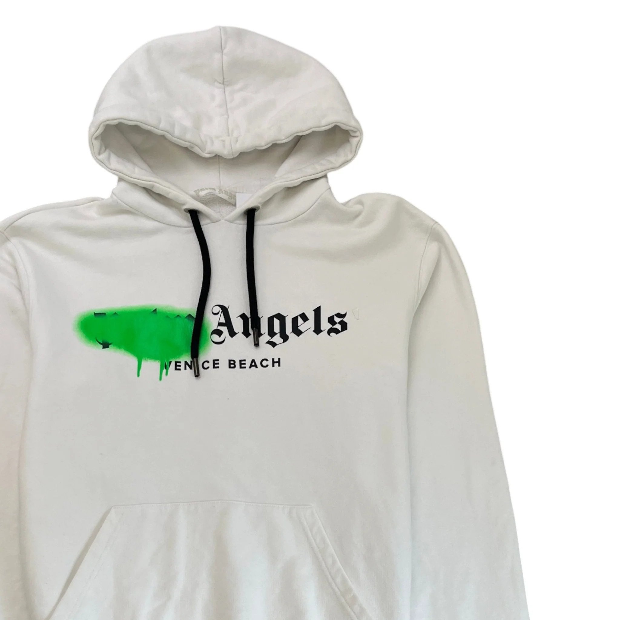 Men's Venice Beach Sprayed Hoodie White Size XS - Image 3