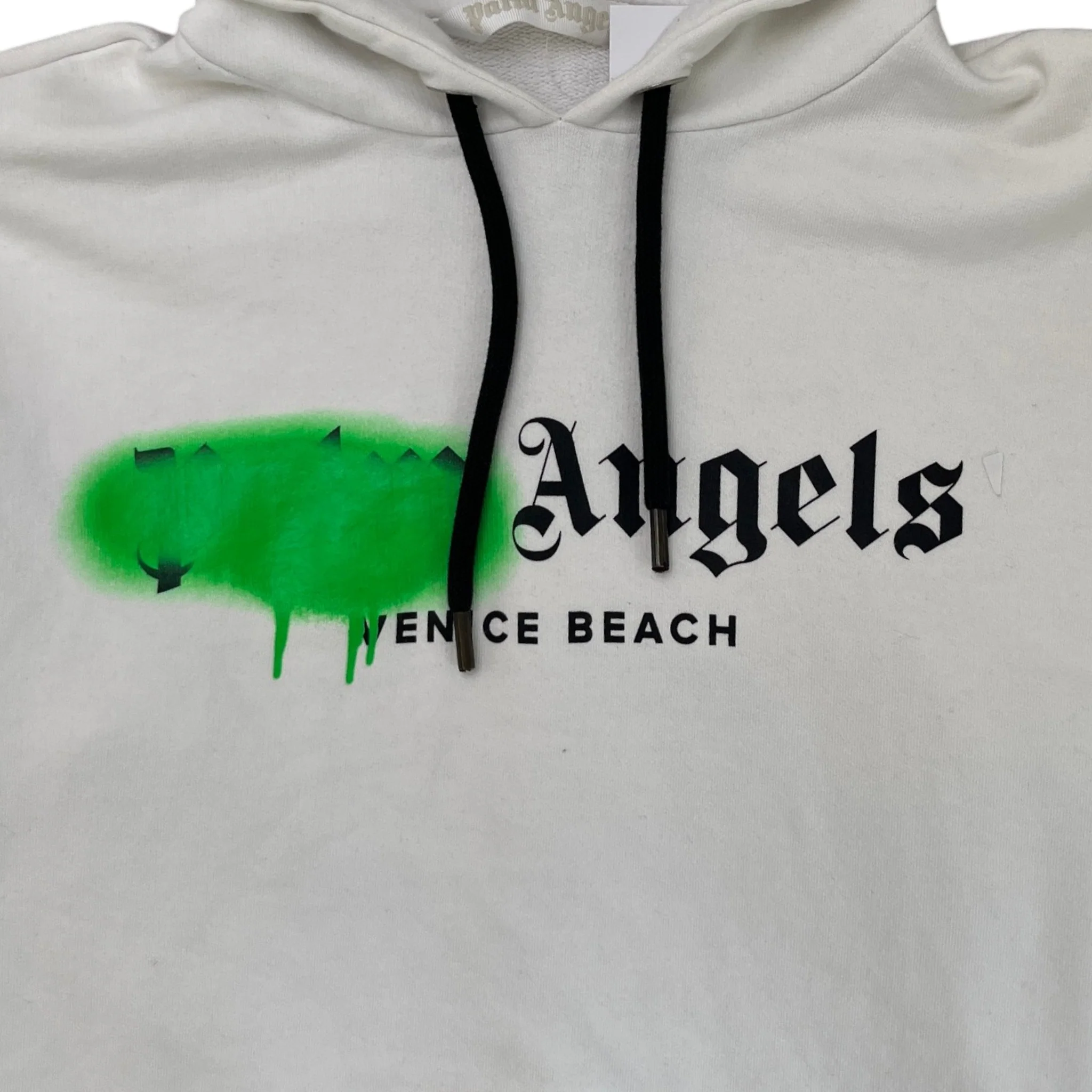 Men's Venice Beach Sprayed Hoodie White Size XS - Image 5