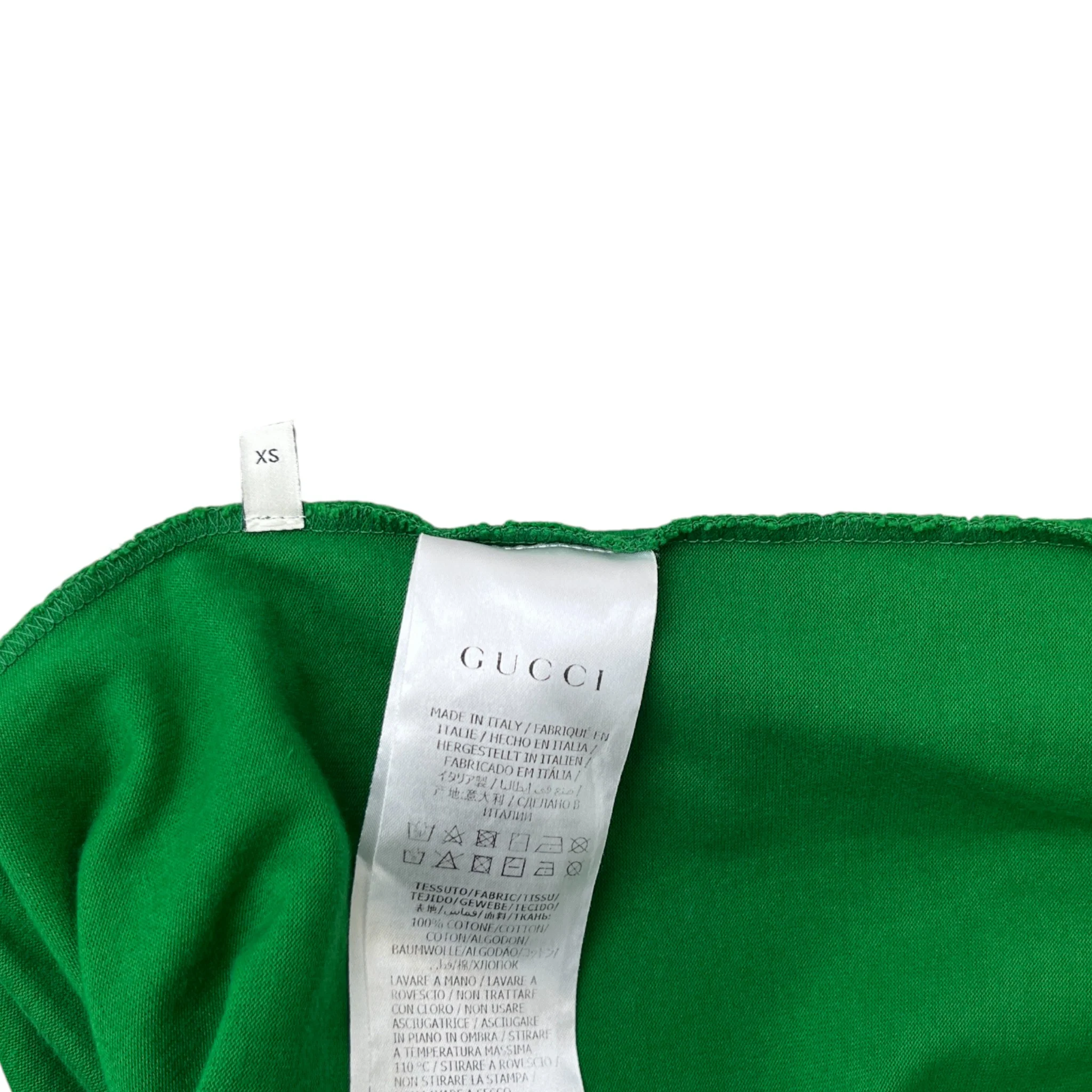 Men's Vertical Logo Print T-Shirt Green Size XS - Image 6