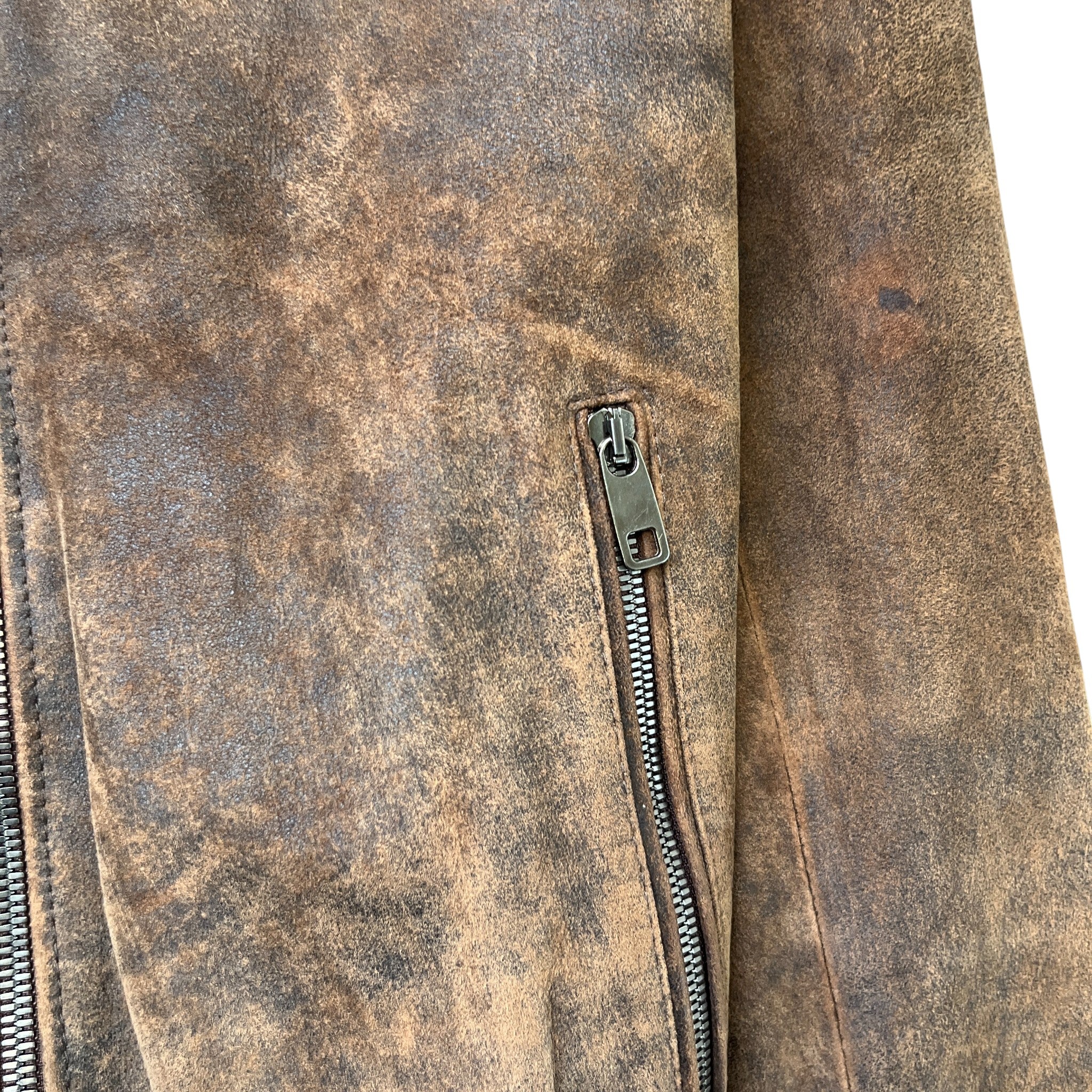 Men's Vintage Effect Bomber Jacket Brown Size IT 44 / XS - Image 5