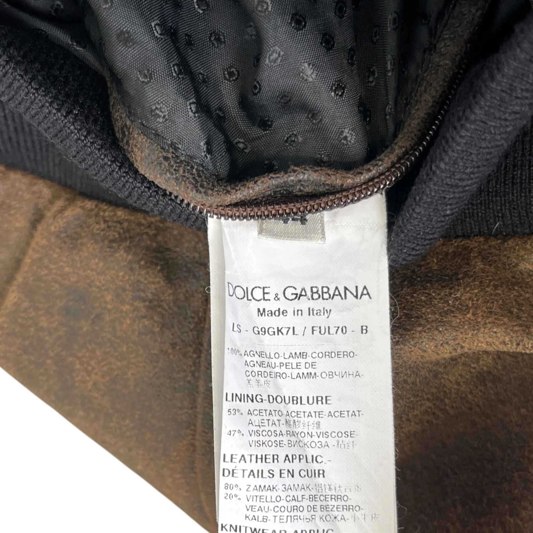 Men's Vintage Effect Bomber Jacket Brown Size IT 44 / XS - Image 7