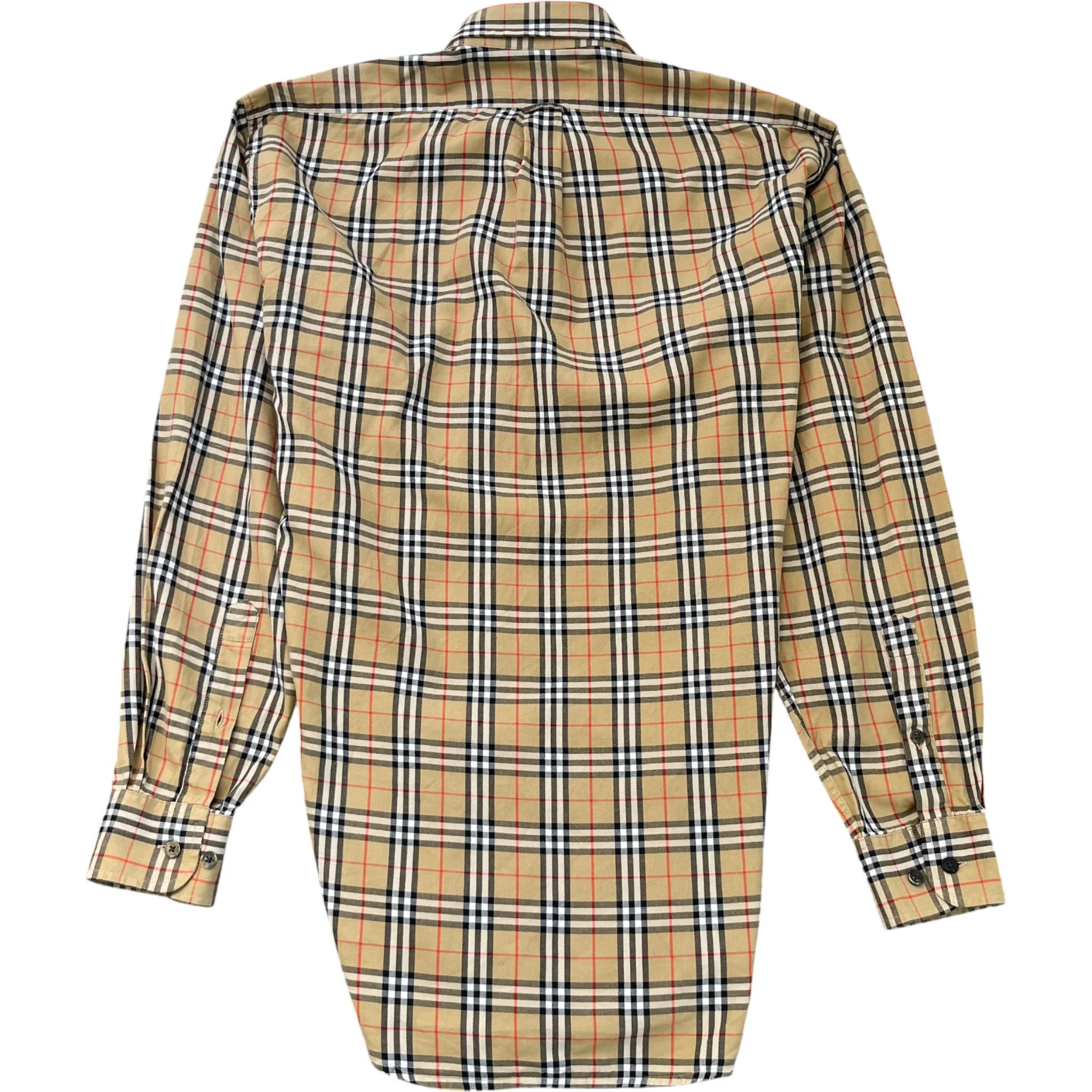 Men's Vintage Nova Check Shirt Tan Size S - Image 2